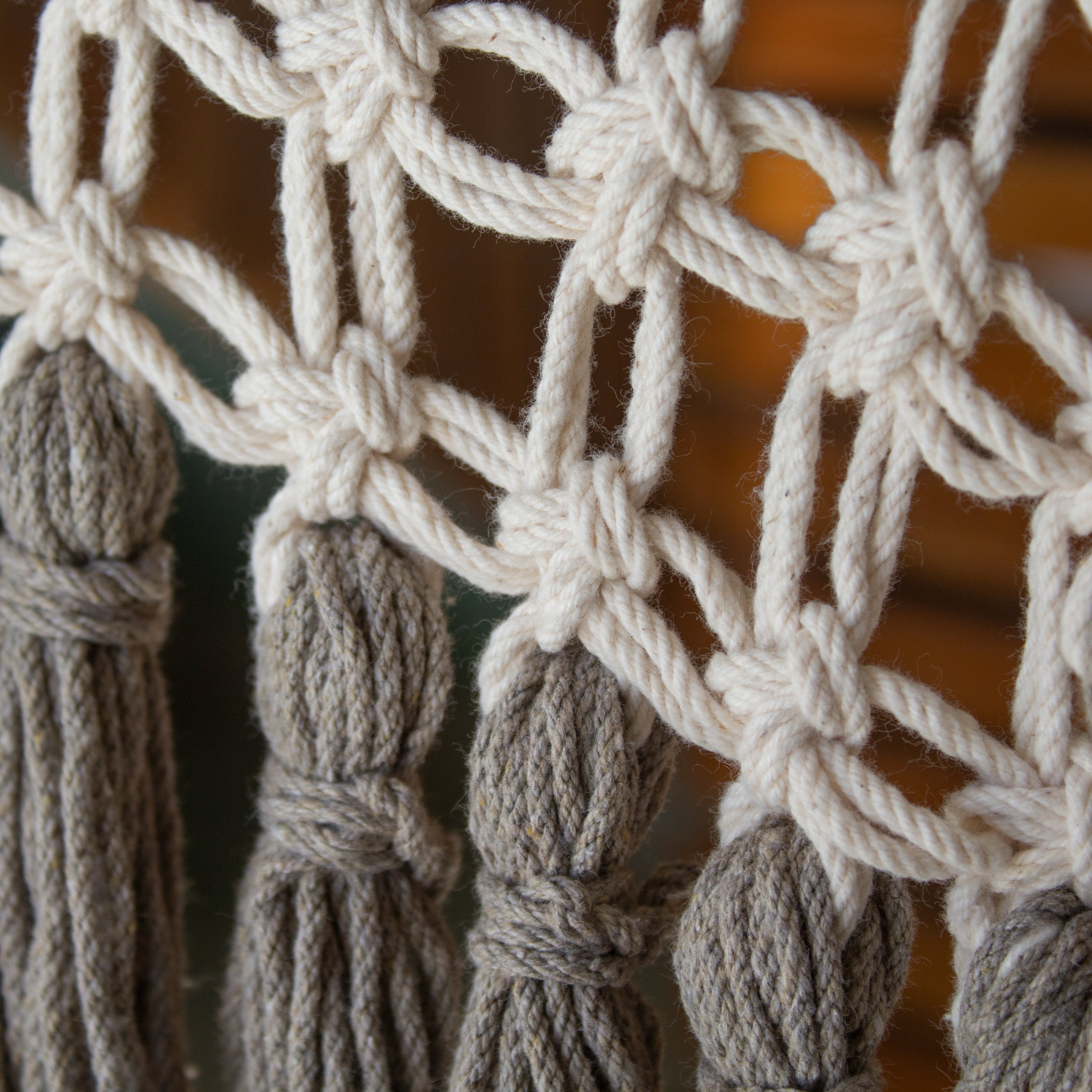 Hamaca Marquesa con Macramé Grises Estándar