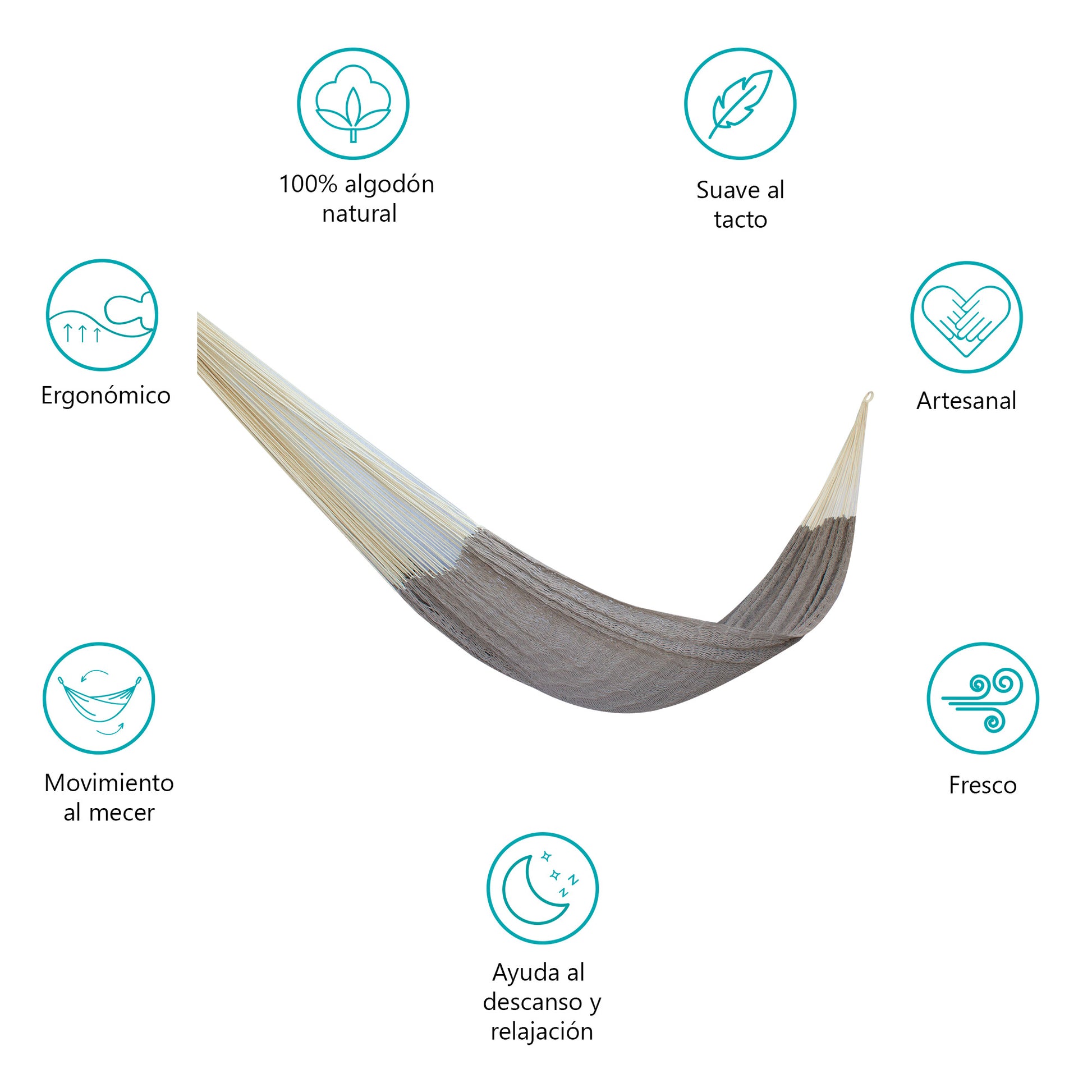 Hamaca Relax Gris-Natural Estándar