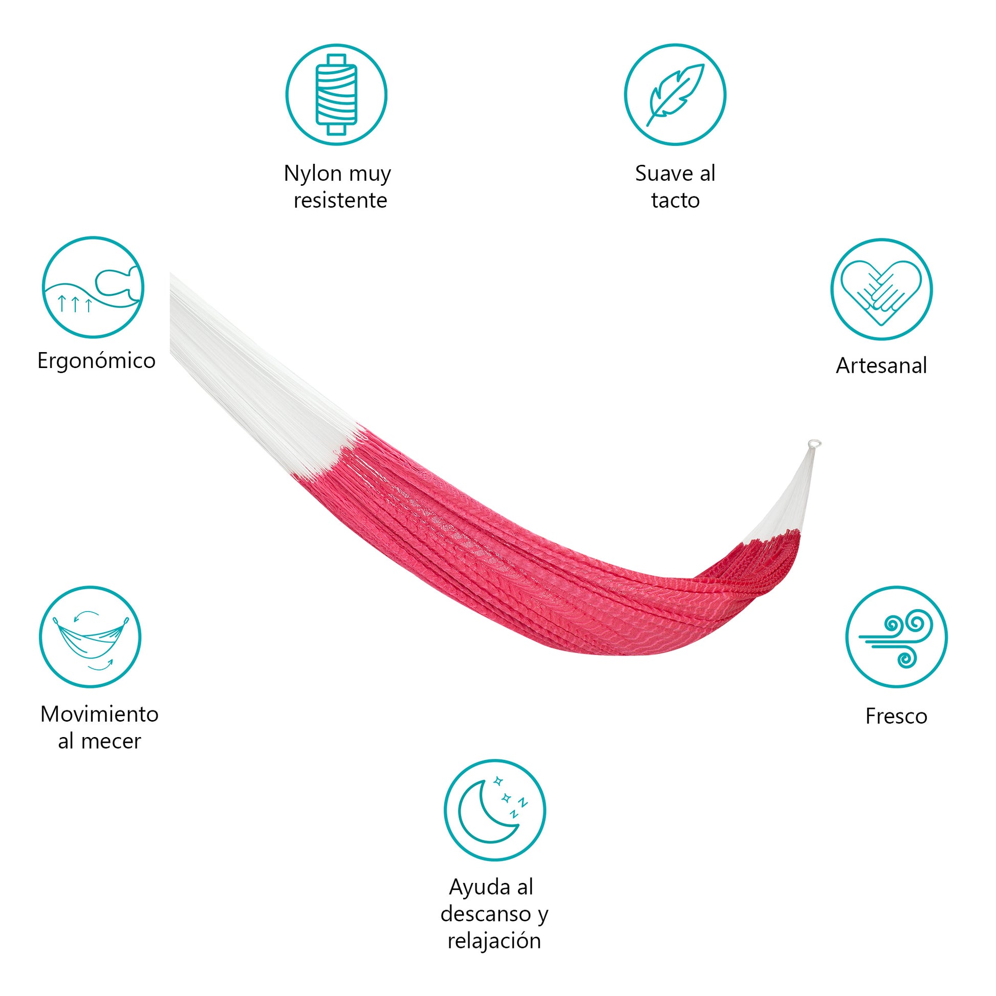 Hamaca Tradicional Matrimonial de Nylon Rosa