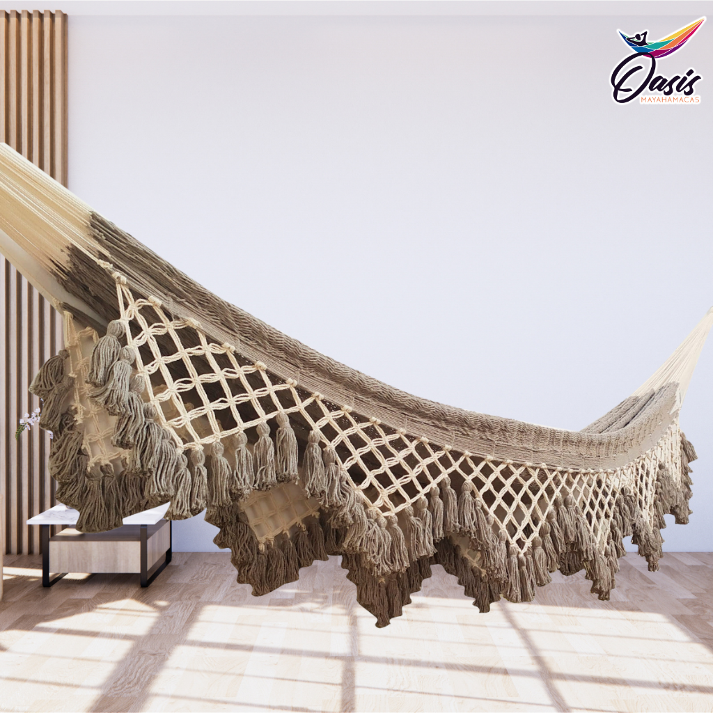 Hamaca Marquesa con Macramé Grises Estándar