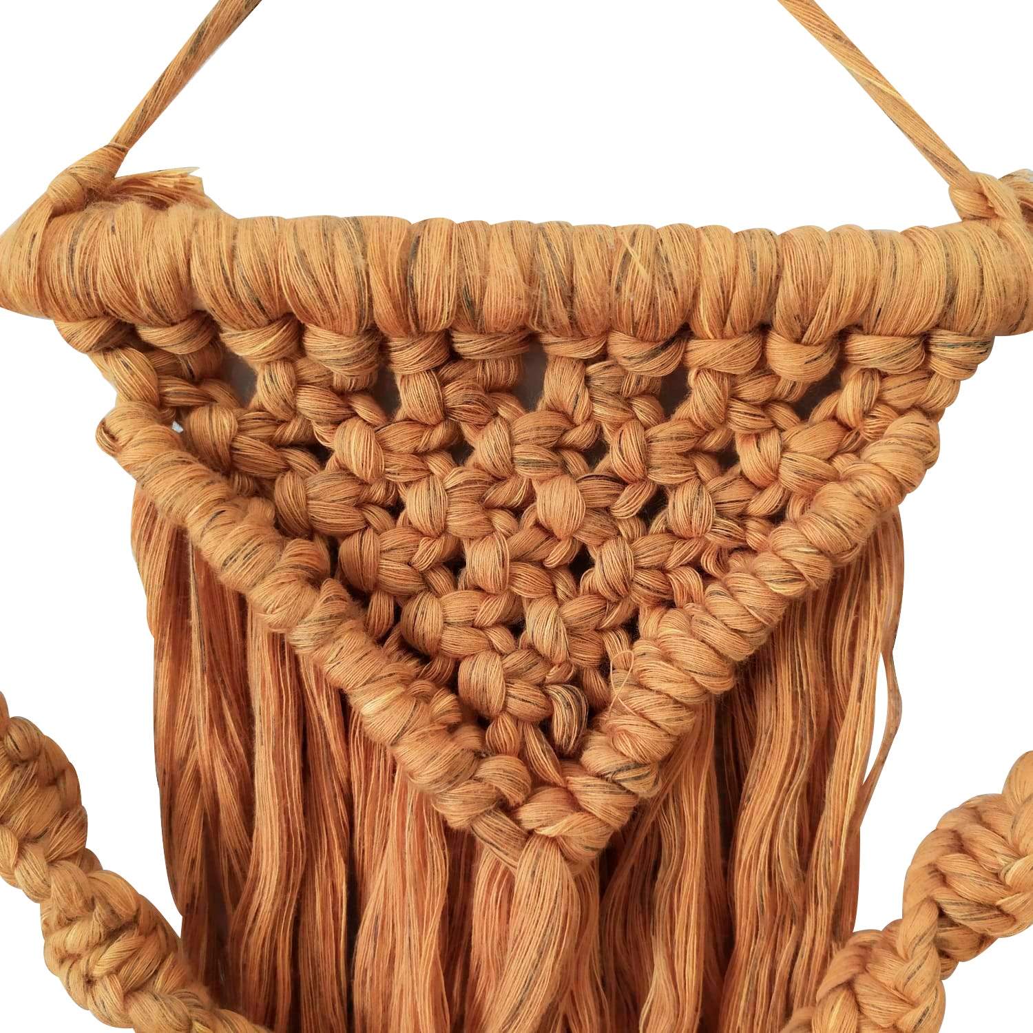 Tapiz de macramé mostaza