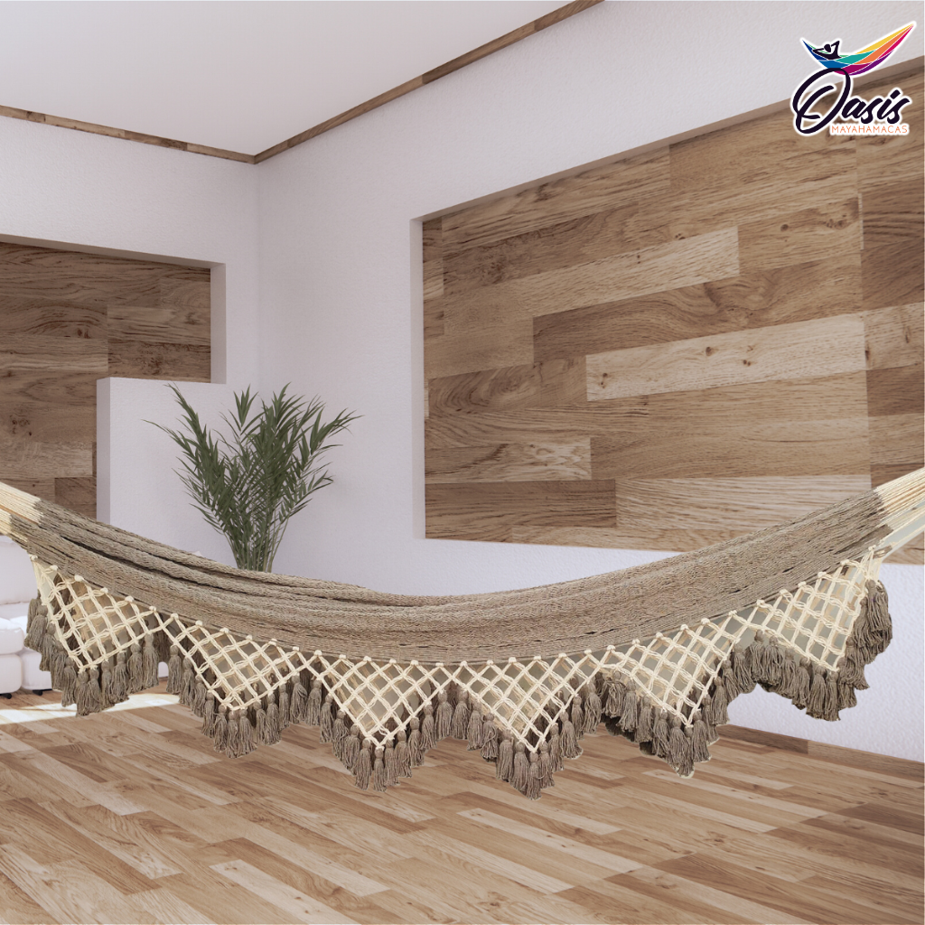 Hamaca Marquesa con Macramé Grises Estándar