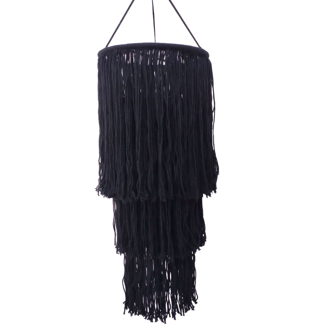Lámpara Lianas Negra Macramé