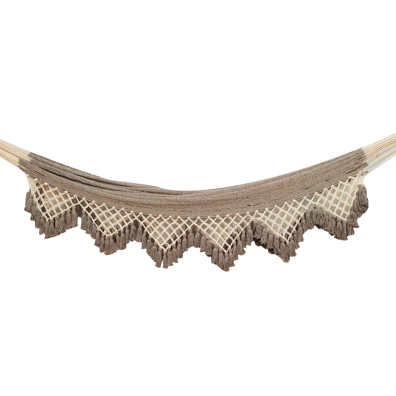 Hamaca Marquesa con Macramé Grises Estándar