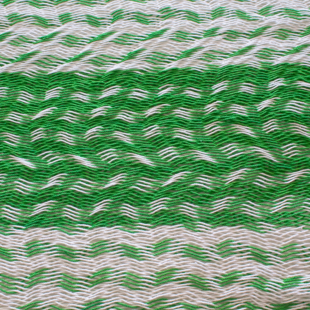 Hamaca Tradicional King Size de Algodón Verde con Blanco