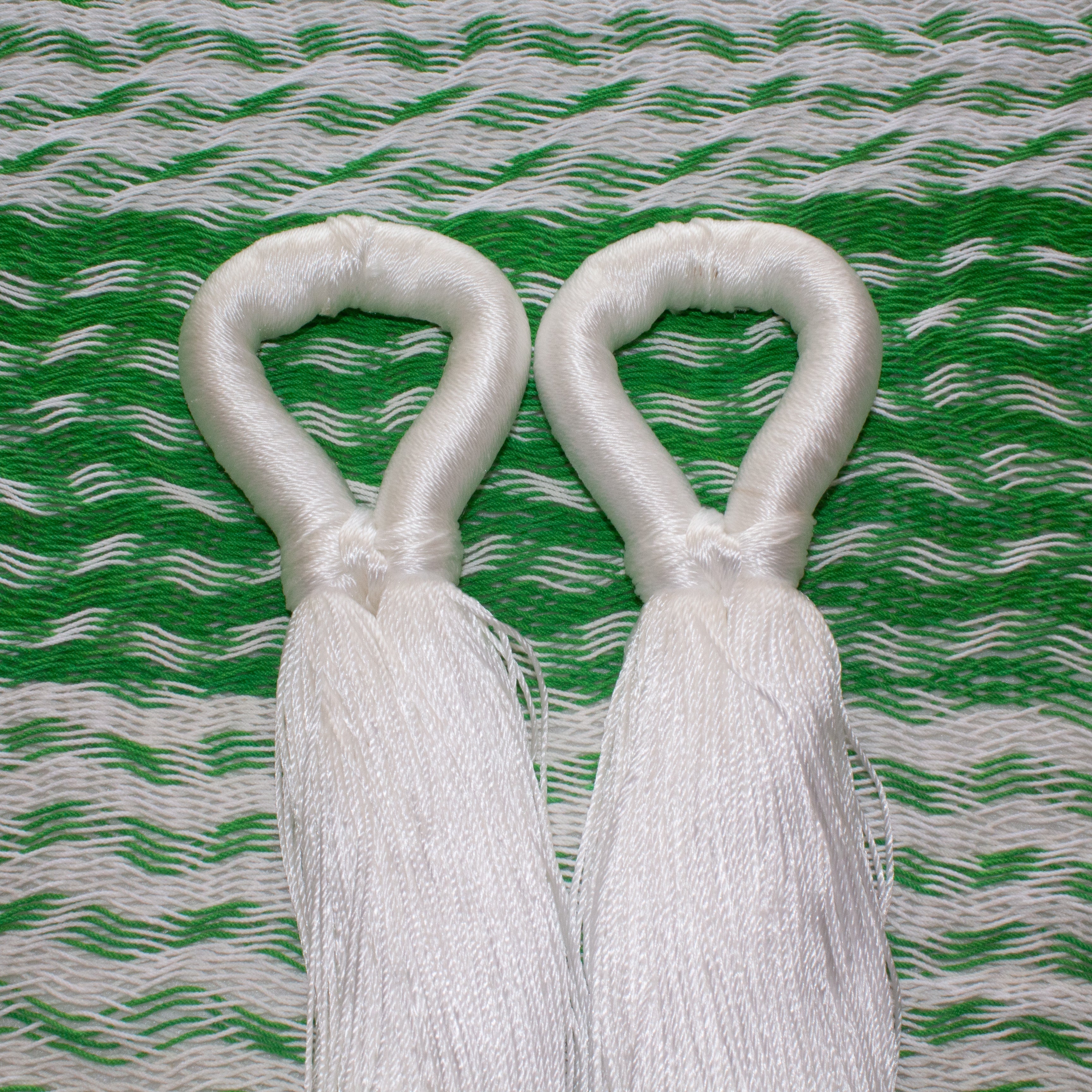Hamaca Matrimonial de Algodón Verde con Blanco