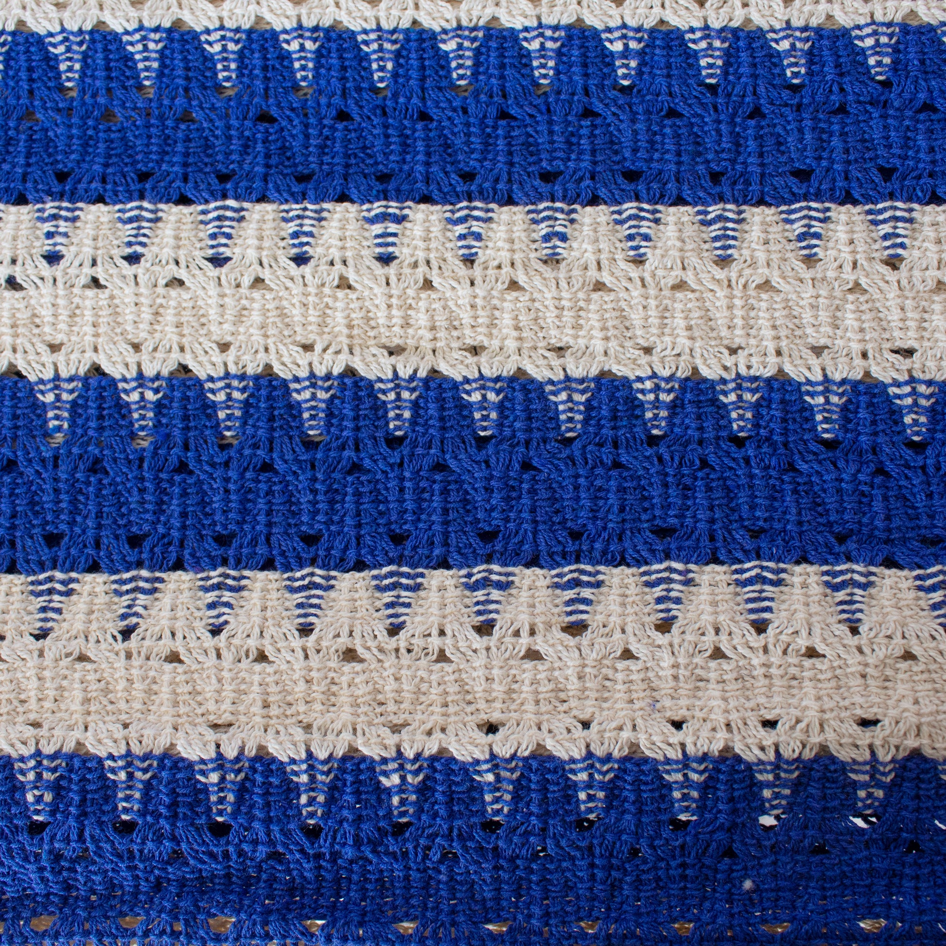 Hamaca de Tela Algodón Azul Eléctrico-Natural Estándar