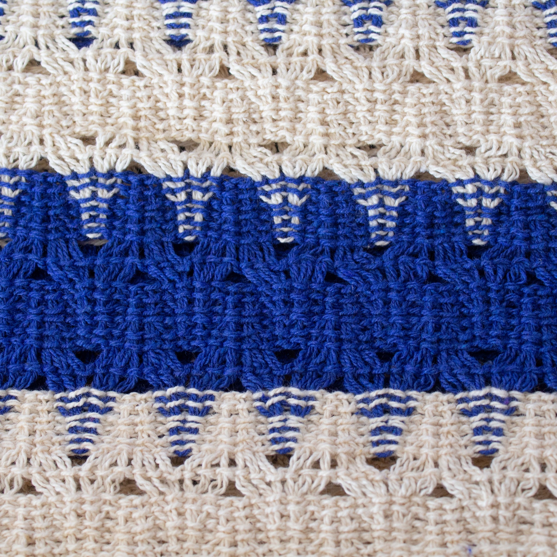 Hamaca de Tela Algodón Azul Eléctrico-Natural Estándar