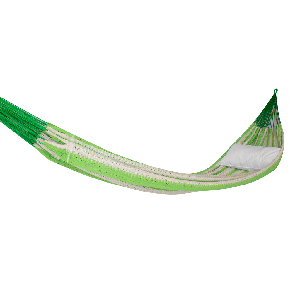 Hamaca de Tela Algodón Verde Limón-Natural Estándar