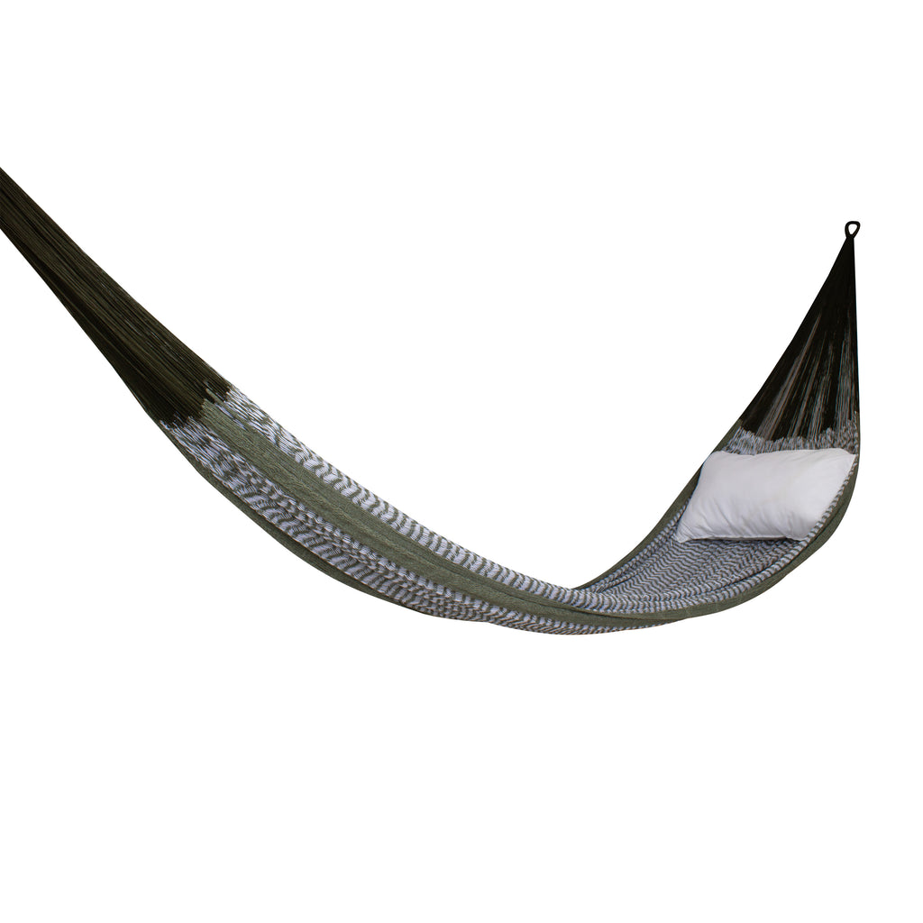 Hamaca Tradicional Premium King Size Natural - Verde Olivo