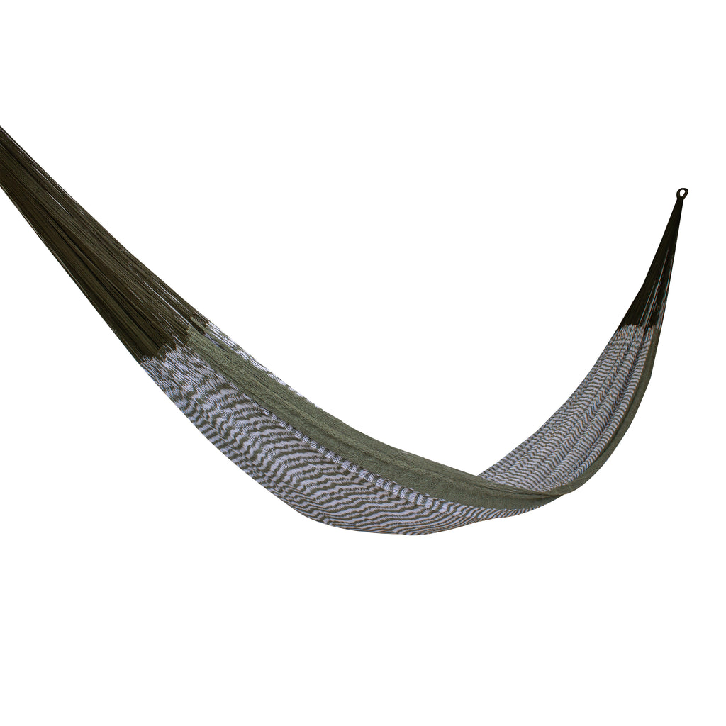 Hamaca Tradicional Premium King Size Natural - Verde Olivo