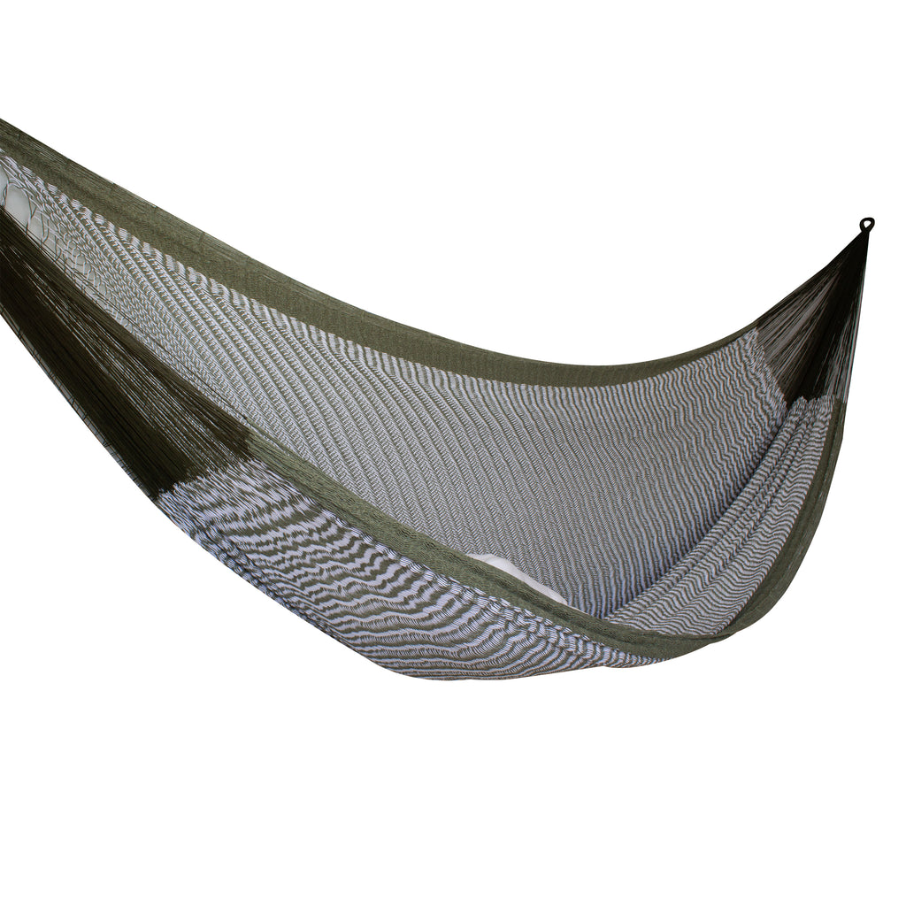 Hamaca Tradicional Premium King Size Natural - Verde Olivo