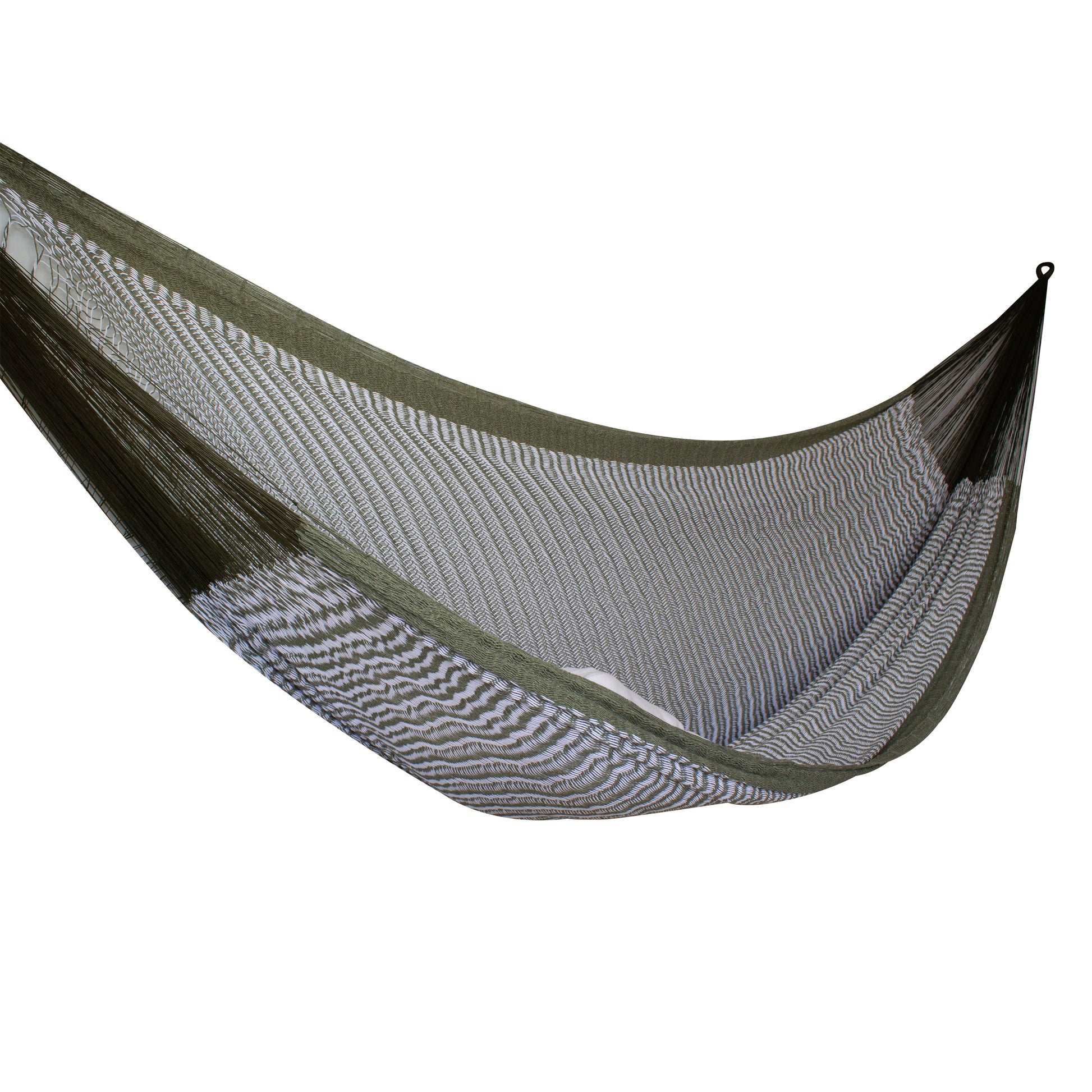 Hamaca Tradicional Premium King Size Natural - Verde Olivo