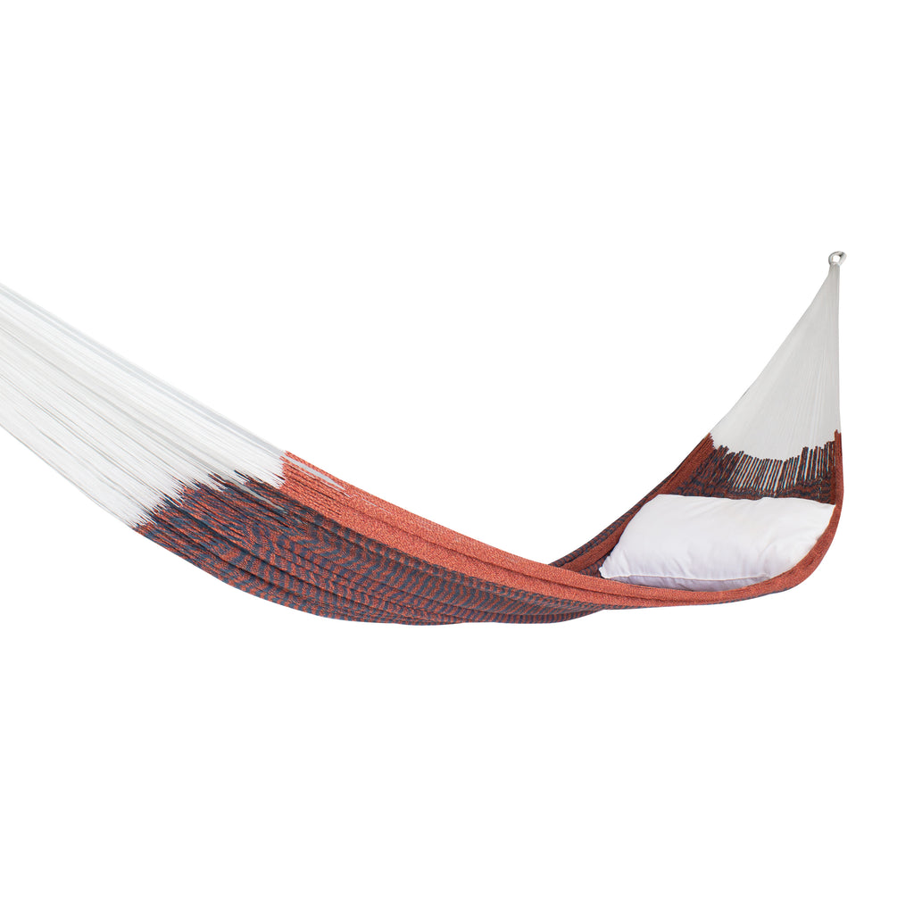 Hamaca Tradicional Algodón Premium King Size Azul-Naranja