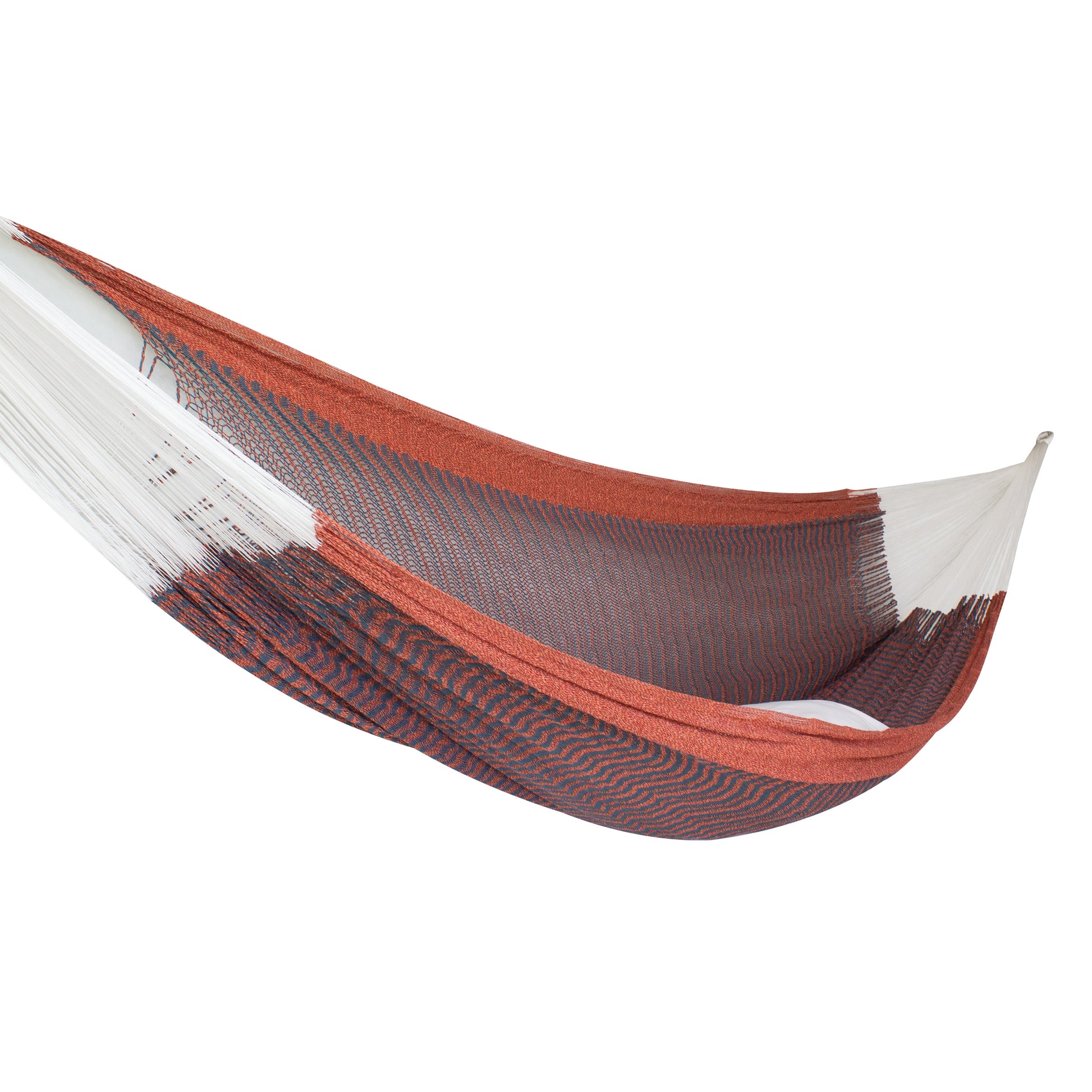 Hamaca Tradicional Algodón Premium King Size Azul-Naranja