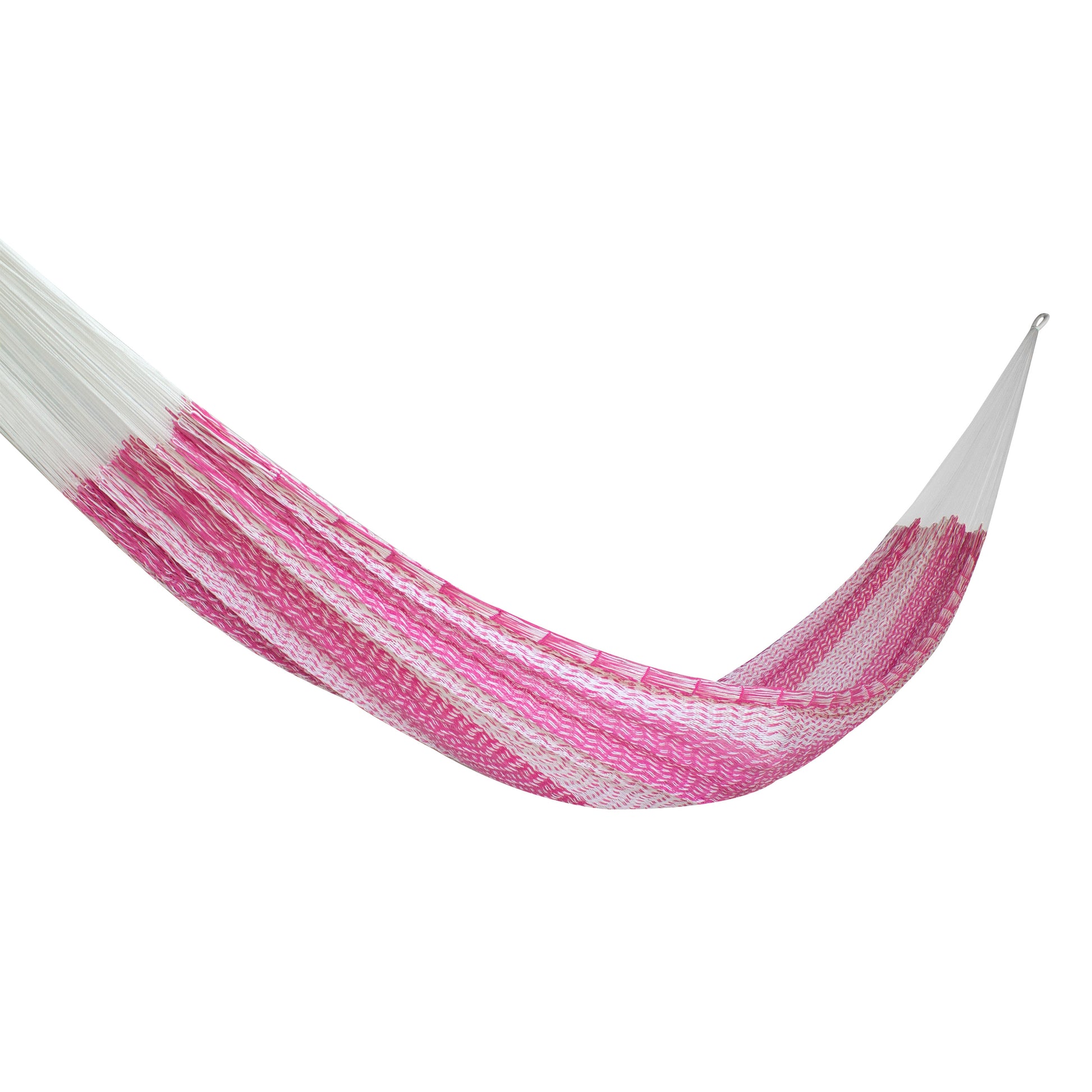 Hamaca Tradicional Matrimonial de Algodón Rosa con Blanco