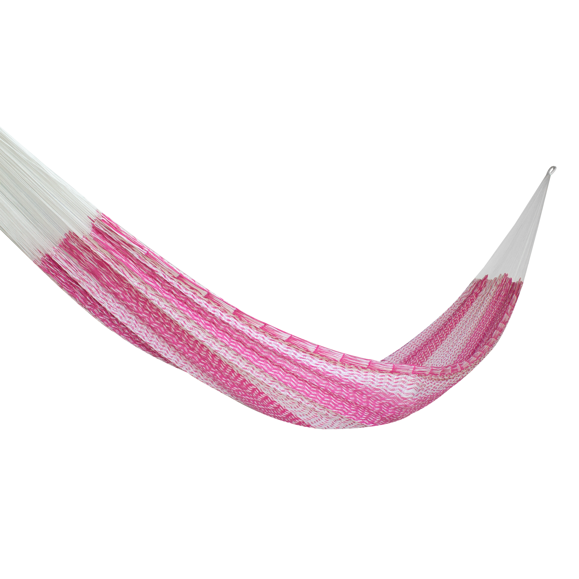 Hamaca Tradicional Matrimonial de Algodón Rosa con Blanco