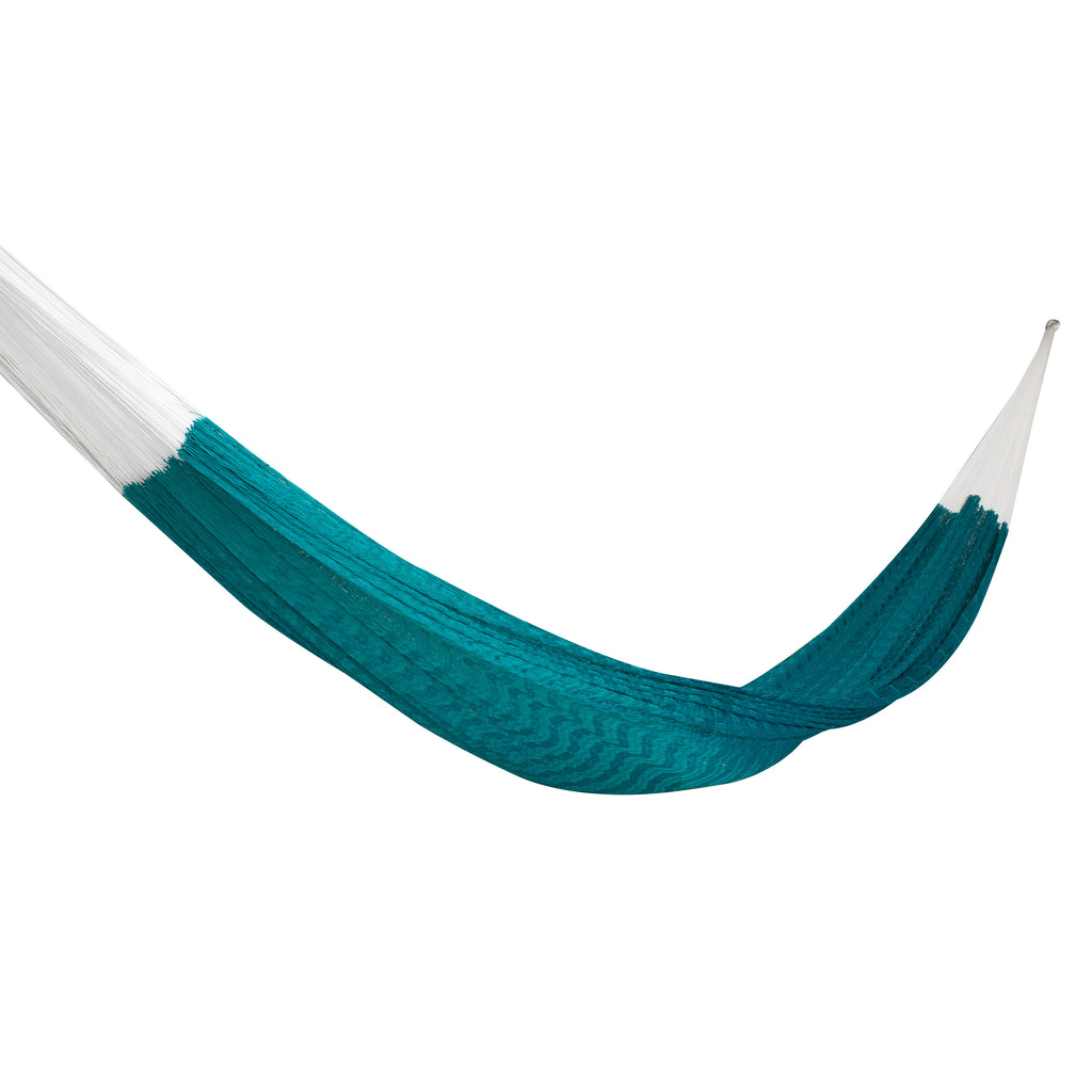 Hamaca Tradicional de Nylon Turquesa/ Blanco King Size