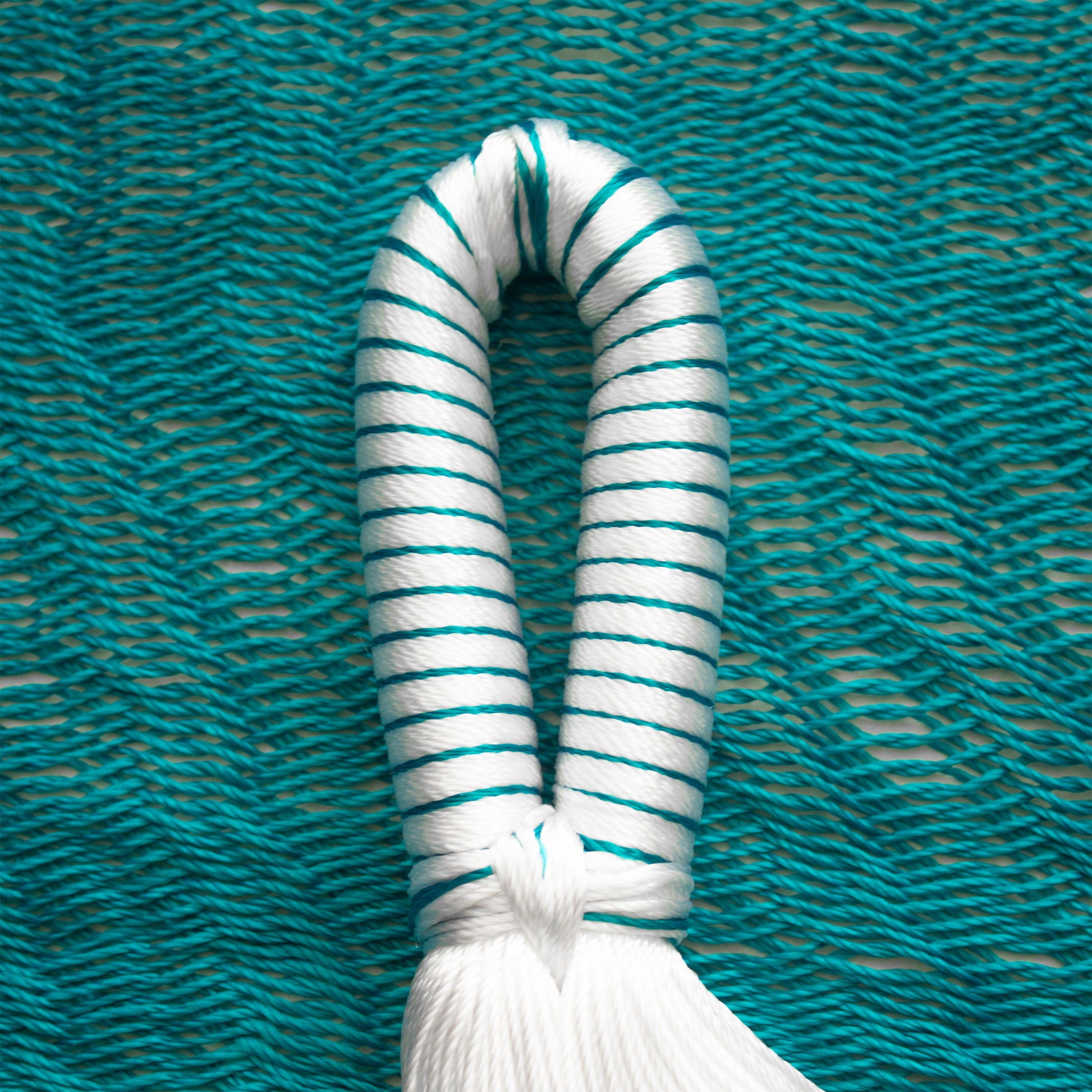 Hamaca Tradicional de Nylon Turquesa/ Blanco King Size