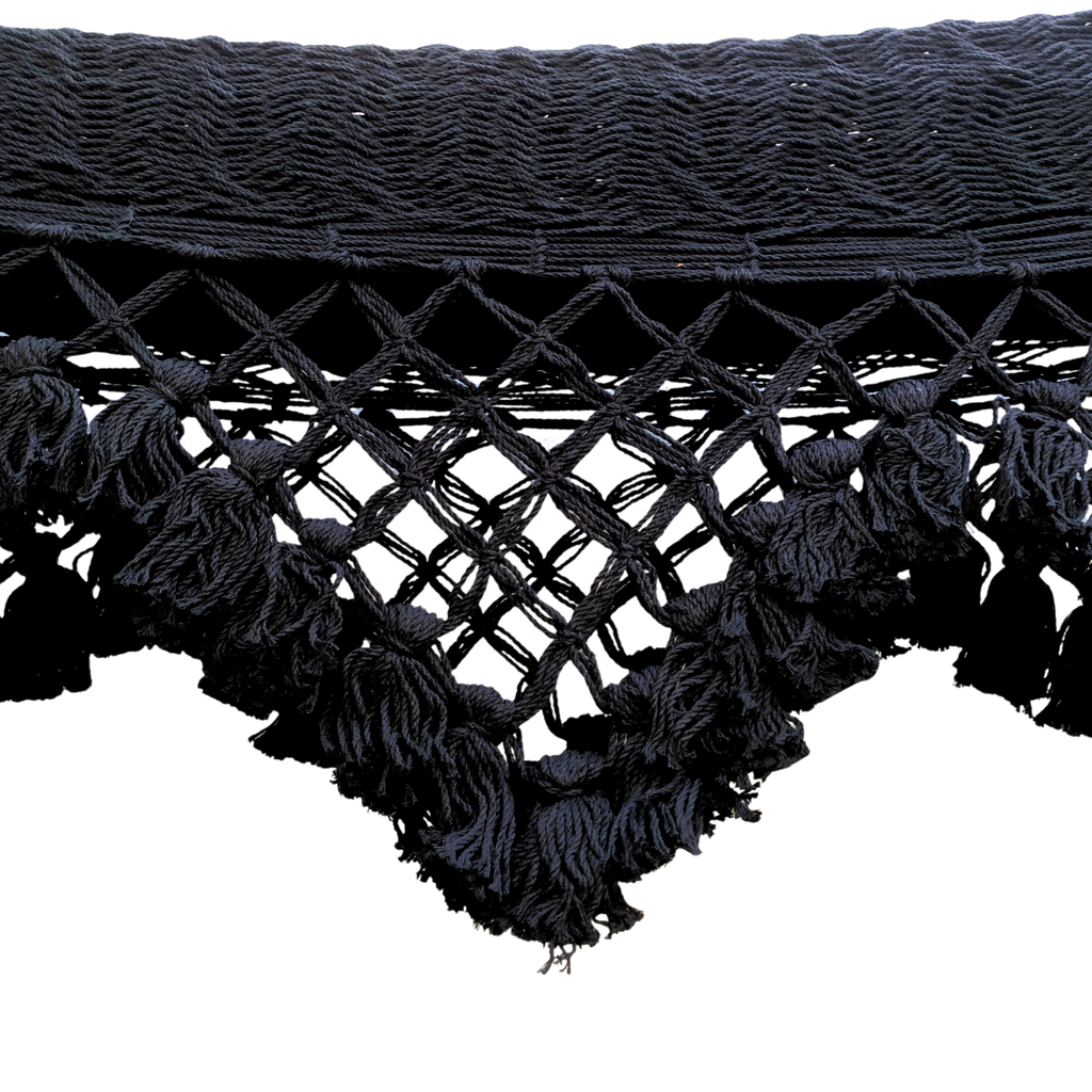 Hamaca Marquesa con Macramé Negra Estándar