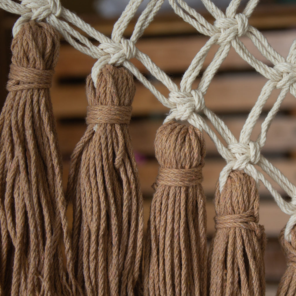 Hamaca Marquesa con Macramé Camel-Natural