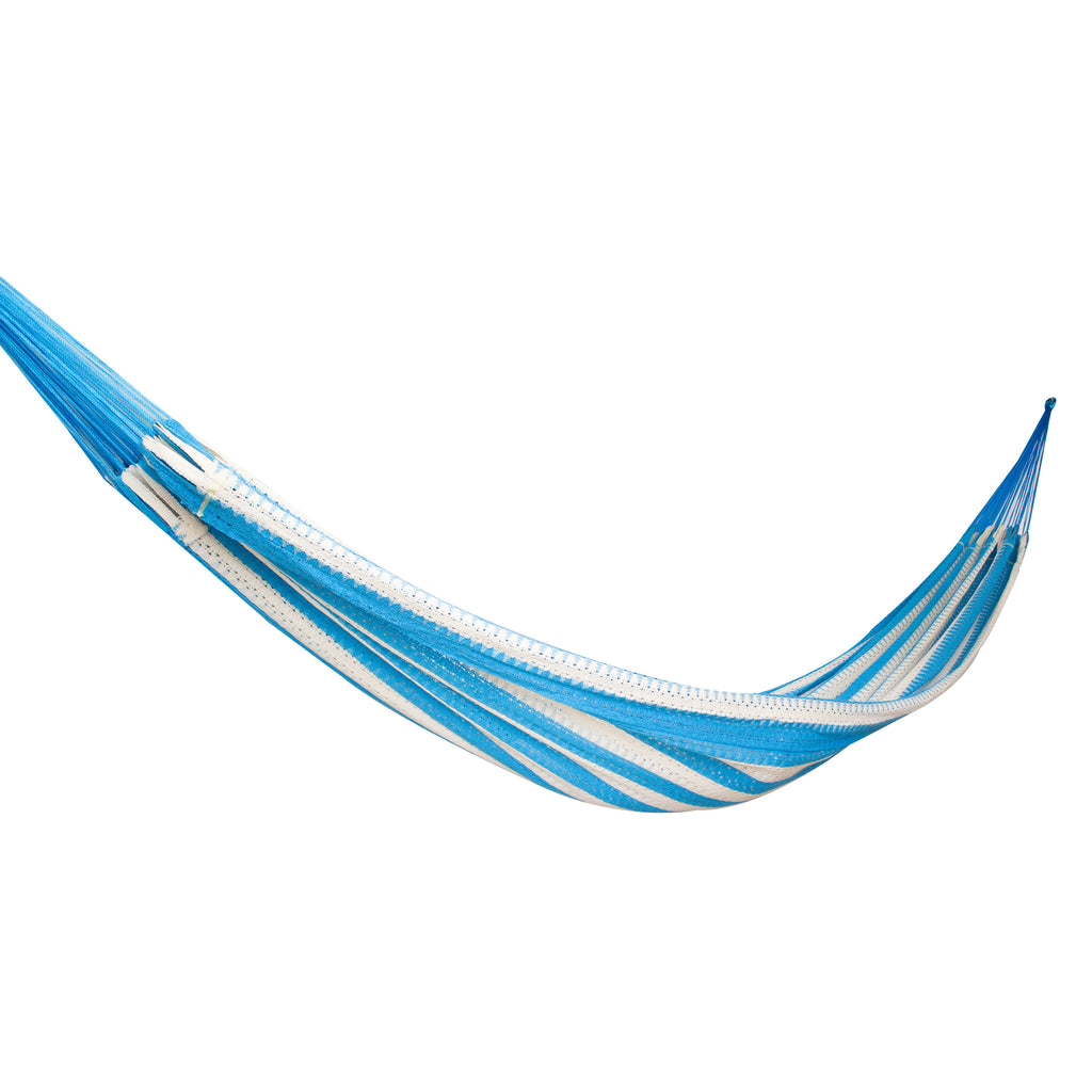 Hamaca de Tela Algodón Azul-Natural Estándar