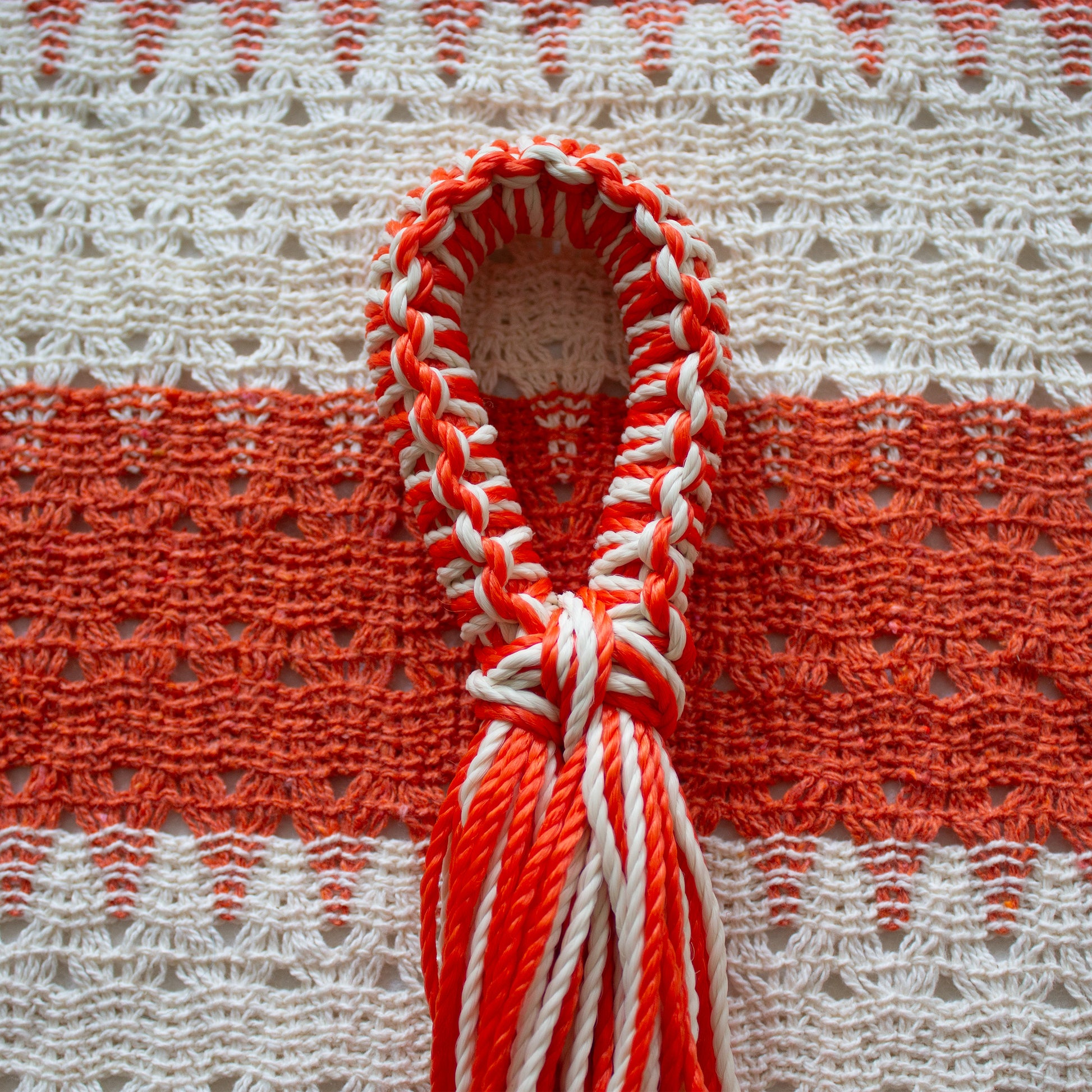 Hamaca de Tela Algodón Naranja/Natural Chica