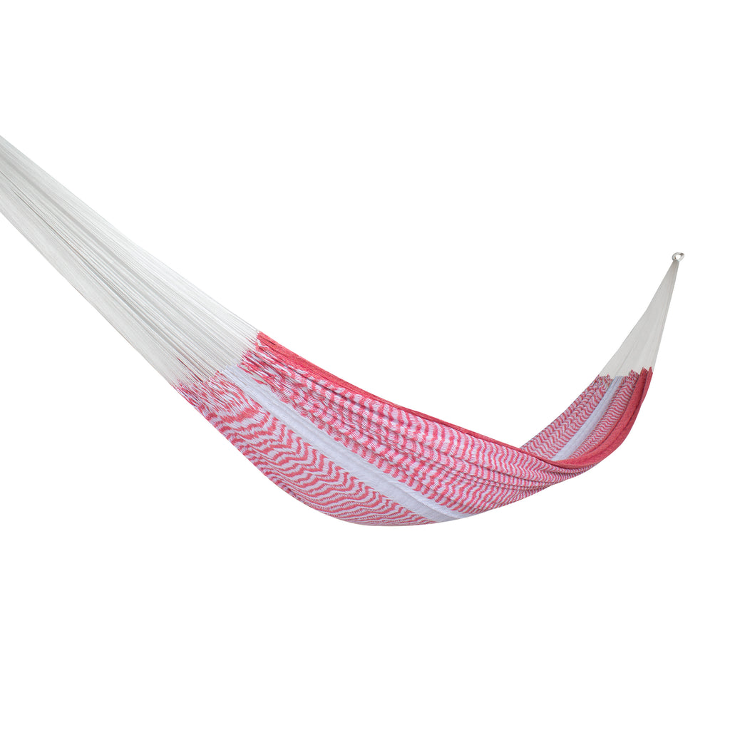 Hamaca Tradicional Algodón Premium King Size Rosa/ Blanco