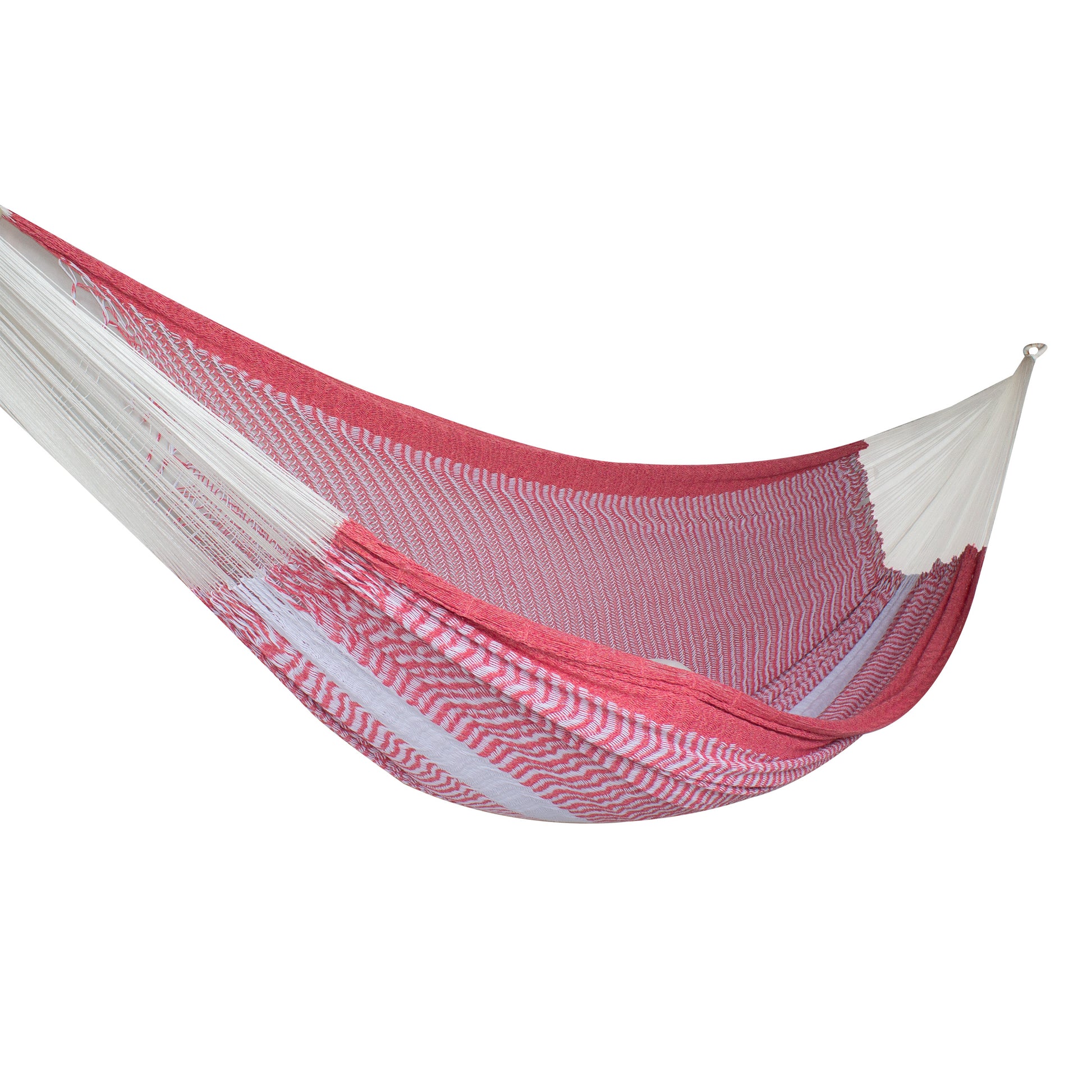 Hamaca Tradicional Algodón Premium King Size Rosa/ Blanco