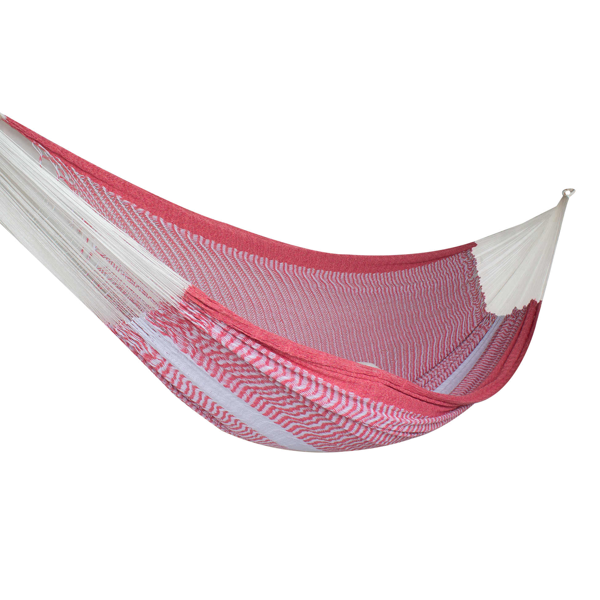 Hamaca Tradicional Algodón Premium King Size Rosa/ Blanco