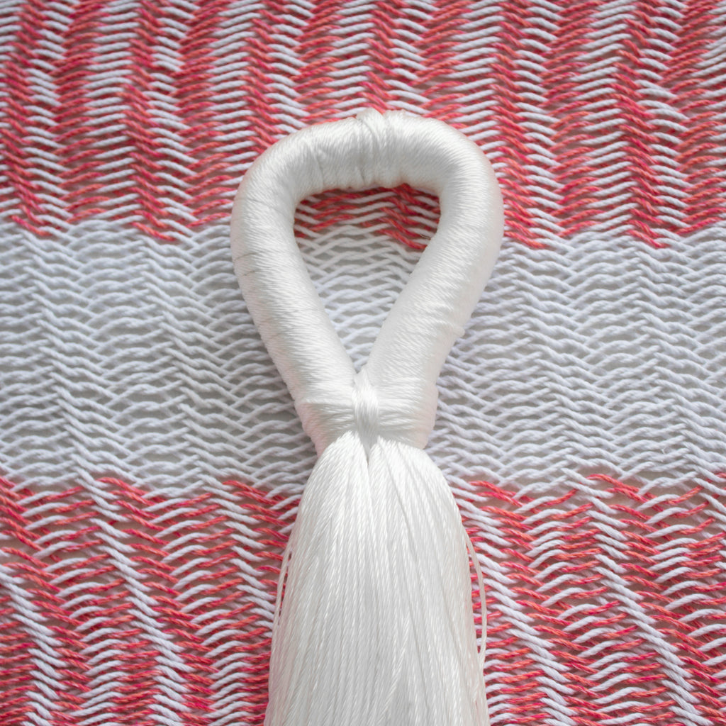Hamaca Tradicional Algodón Premium King Size Rosa/ Blanco