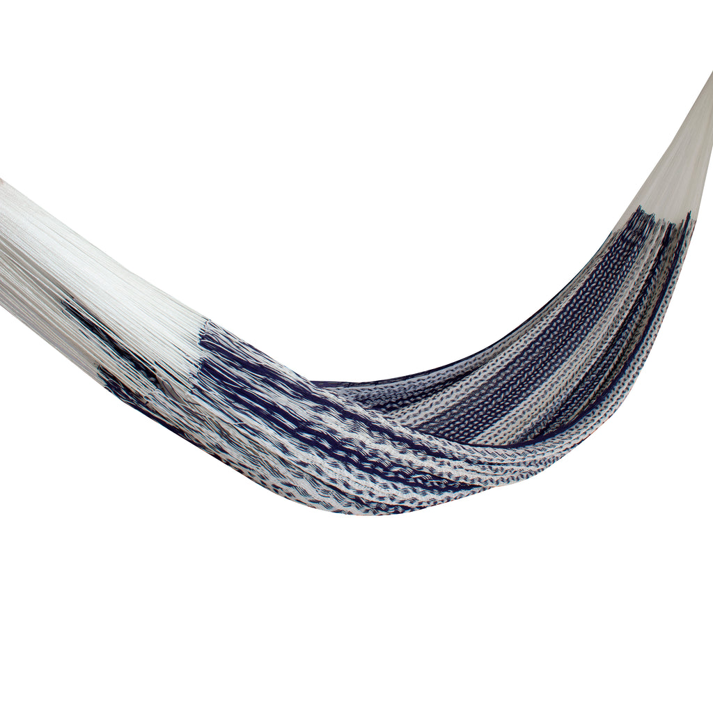 Hamaca Tradicional de Algodón Azul marino-Blanco King Size