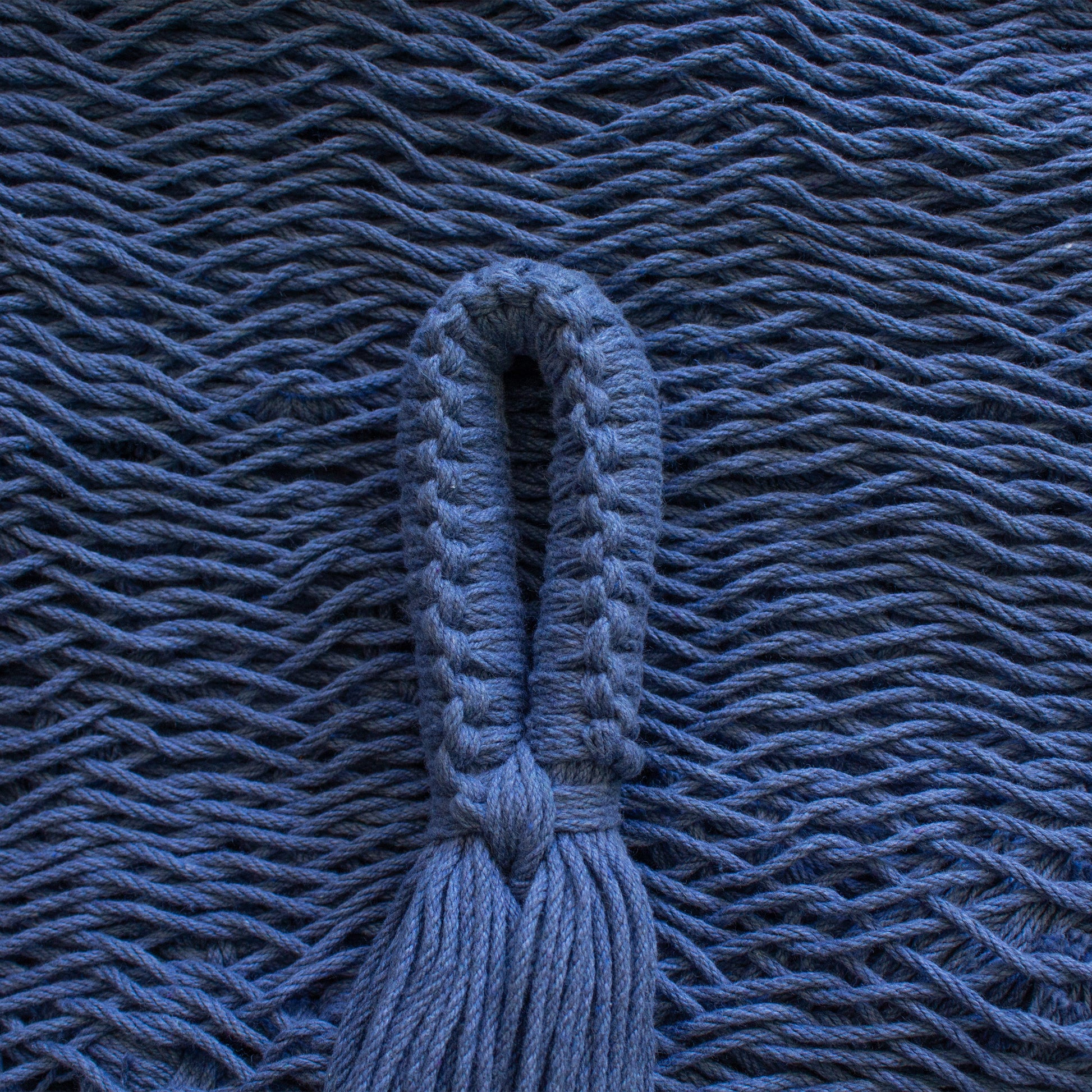 Hamaca Marquesa con Macramé Azul Grisáceo Estándar