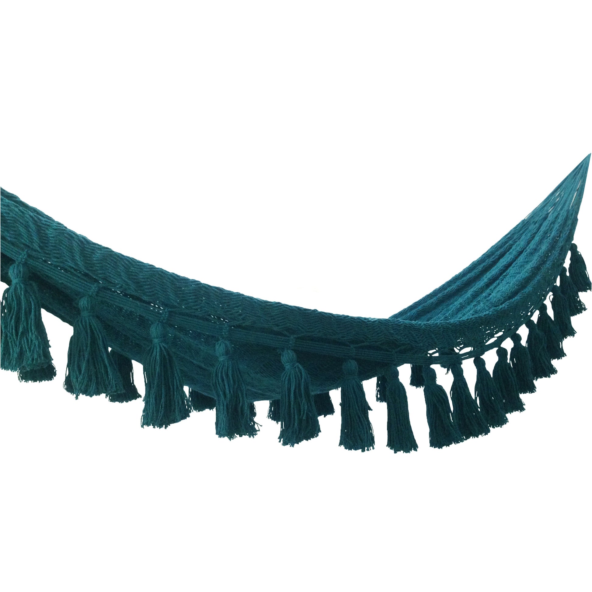 Hamaca Boho Turquesa con Motas Pequeñas Estándar