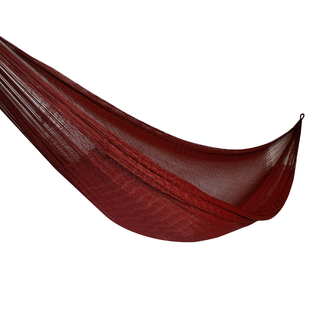 Hamaca Tradicional Matrimonial de Nylon Rojo Vino