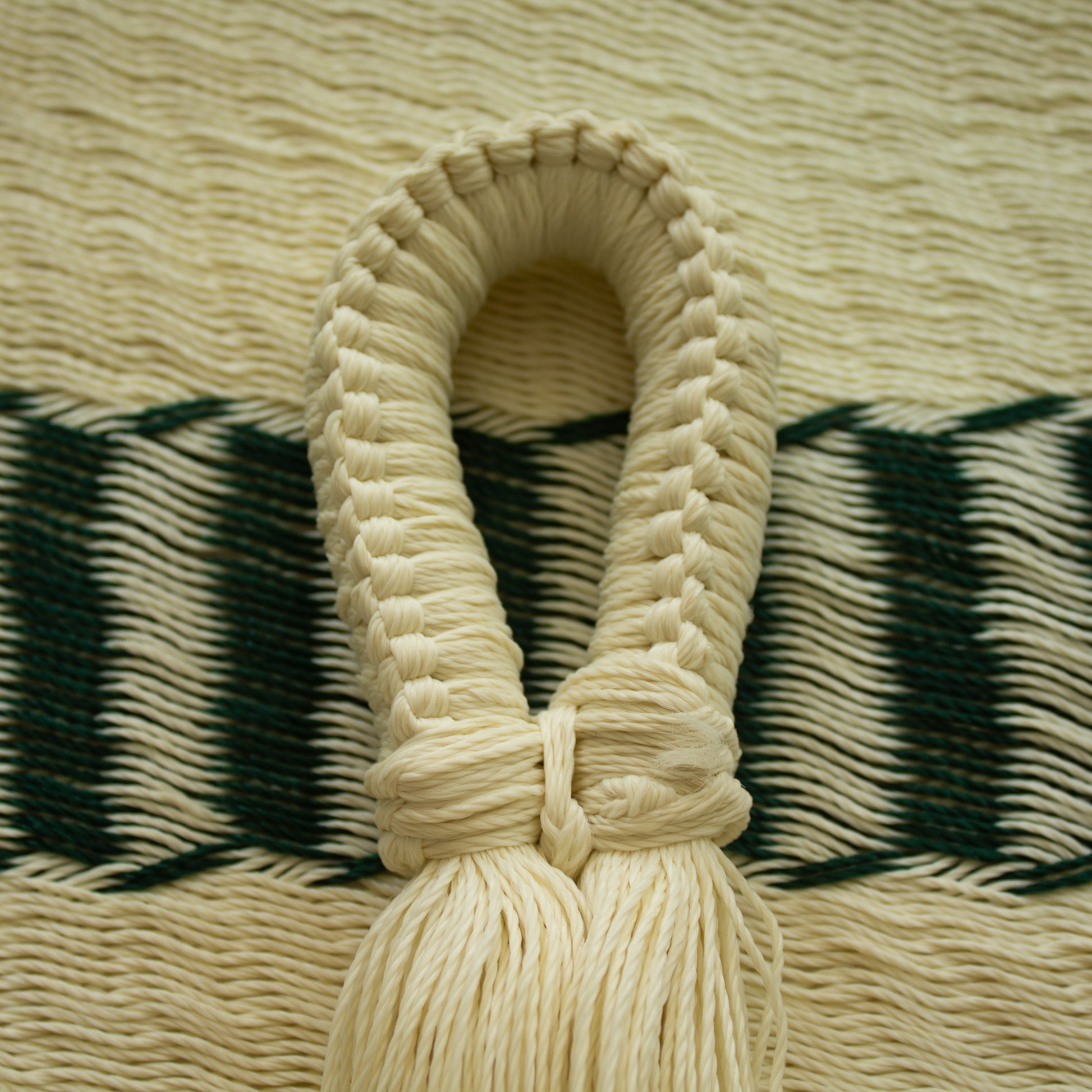 Hamaca Doble Tejido Nylon Matrimonial Natural- Verde
