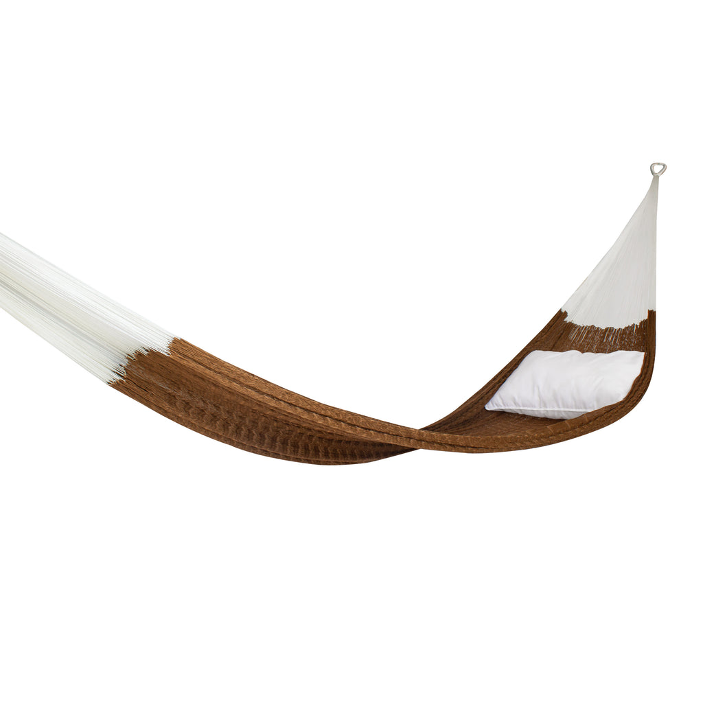 Hamaca Tradicional Matrimonial de Nylon Cobre-Blanco