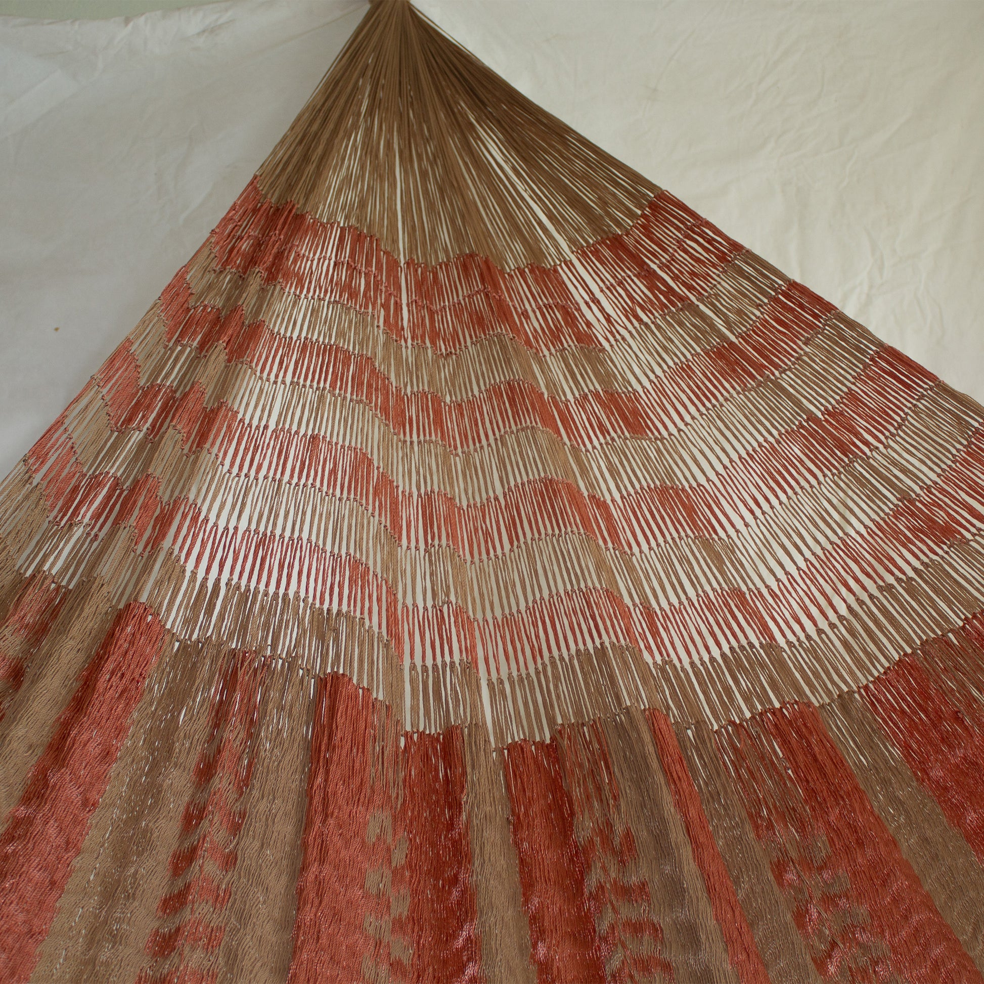Hamaca Doble Tejido Nylon Matrimonial Bronce-Rosa
