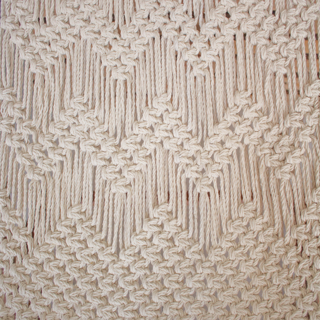 Silla Mecedora Macramé Natural