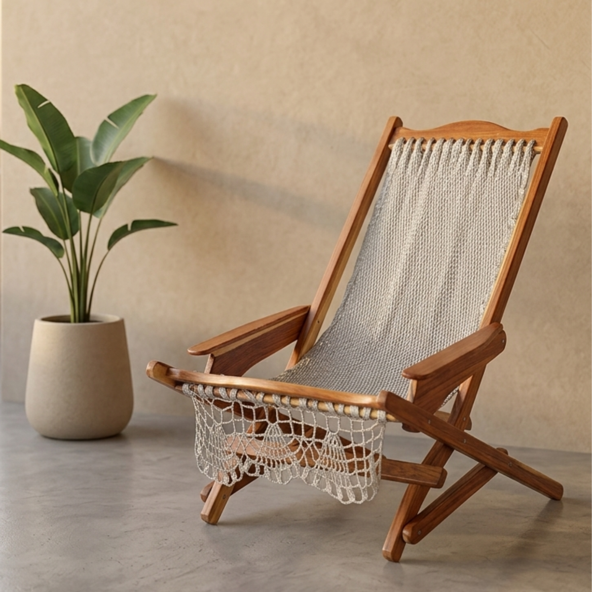 Silla Mecedora con Ganchillo Plata