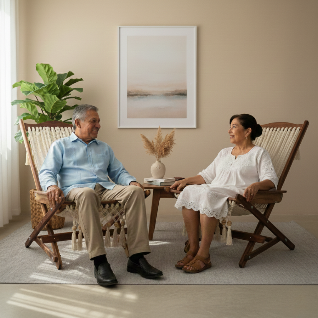 Silla Mecedora Natural con Baleros