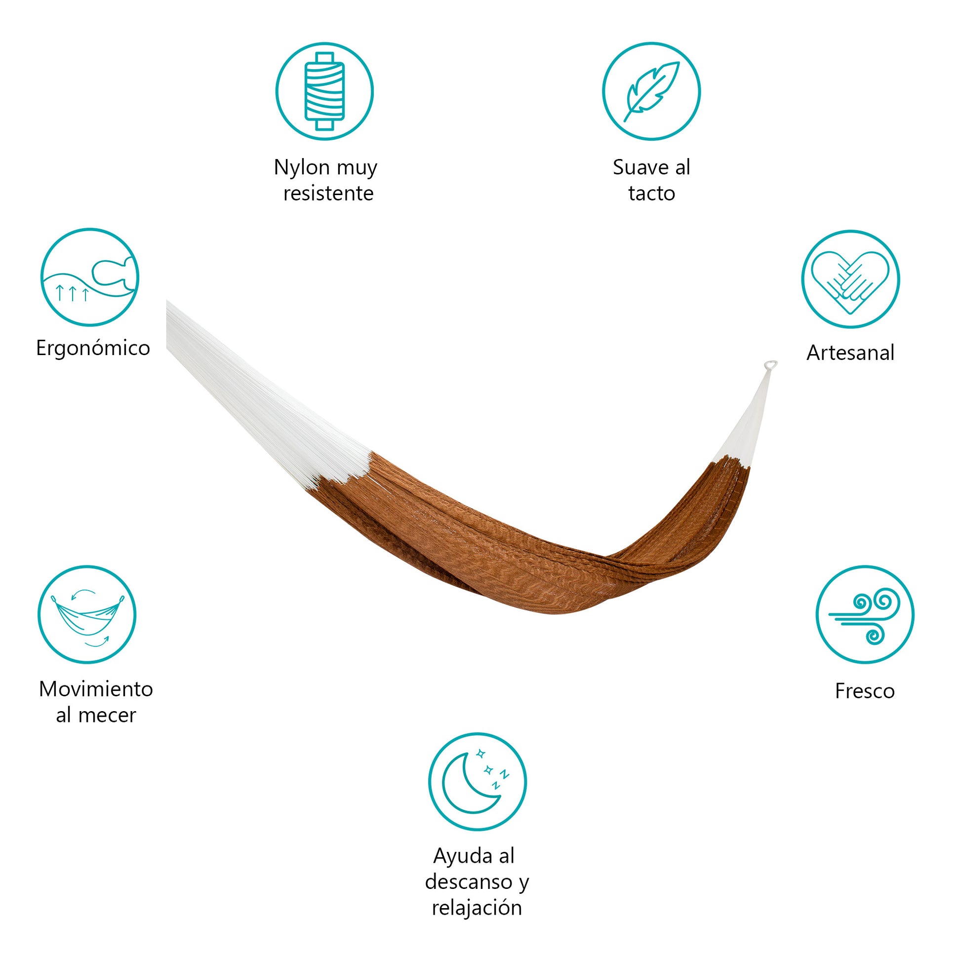 Hamaca Tradicional Matrimonial de Nylon Cobre-Blanco