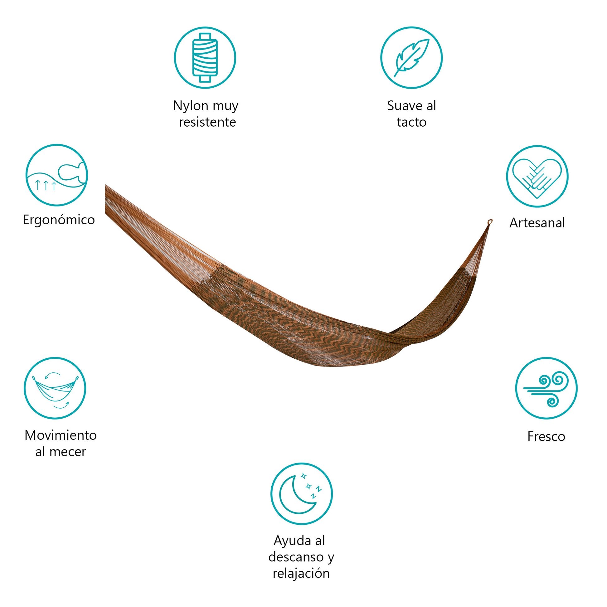 Hamaca Tradicional Individual de Nylon Cobre-Verde