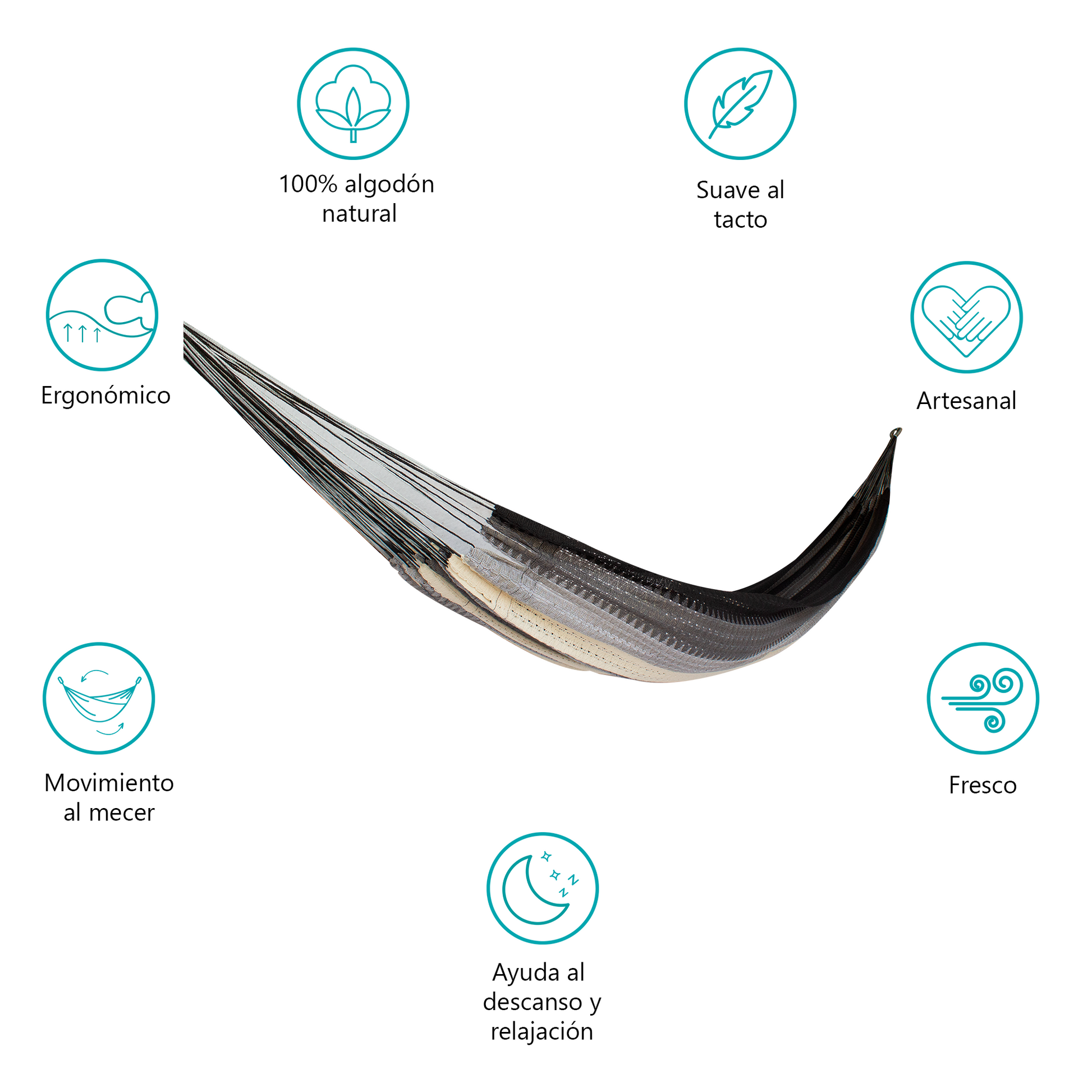 Hamaca de Tela Mixta Grises Chica