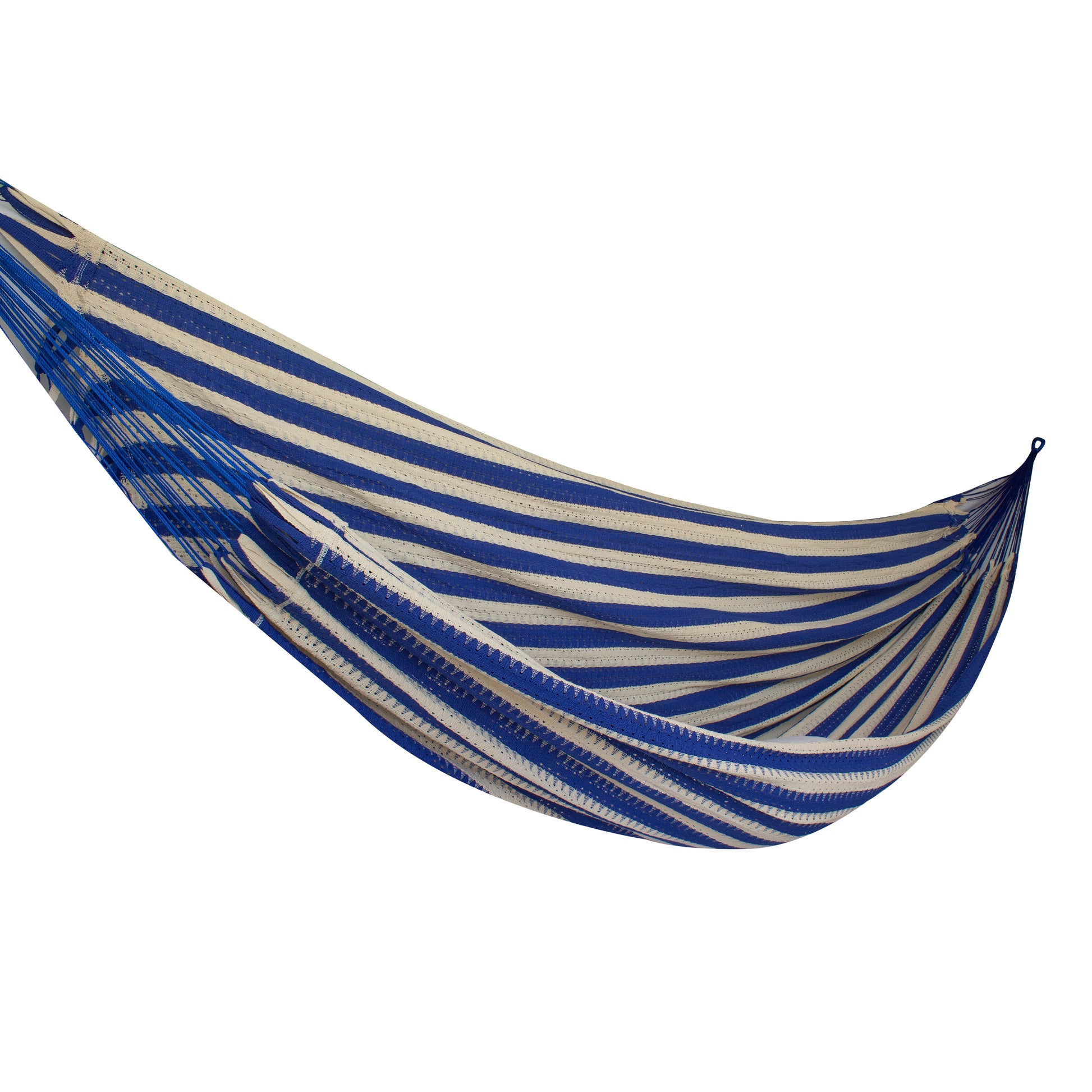 Hamaca de Tela Algodón Azul Eléctrico-Natural Estándar