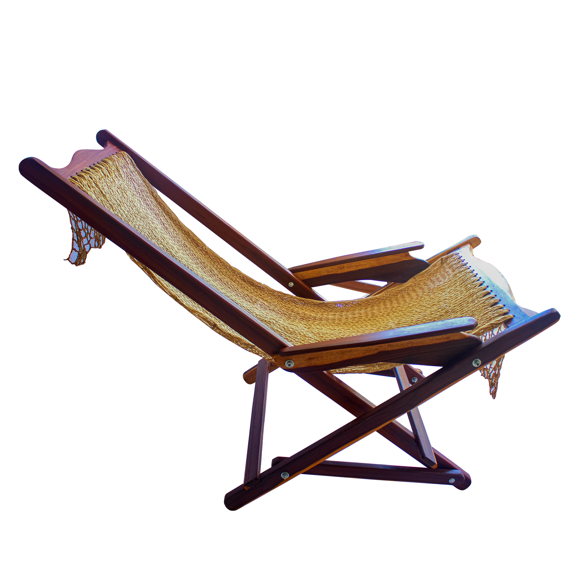 Silla Mecedora con Ganchillo Bronce