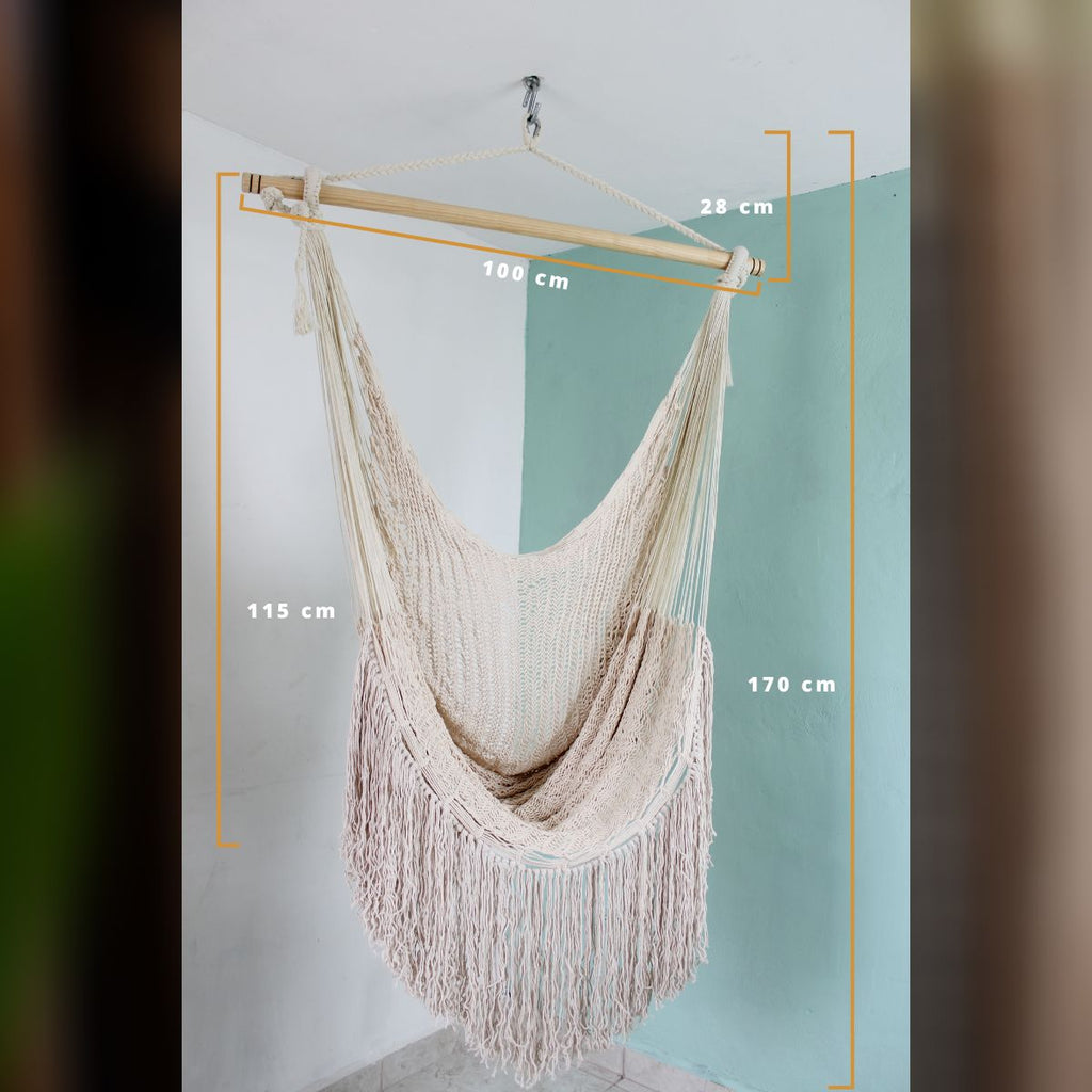 Columpio Maya con Flecos Algodón Natural