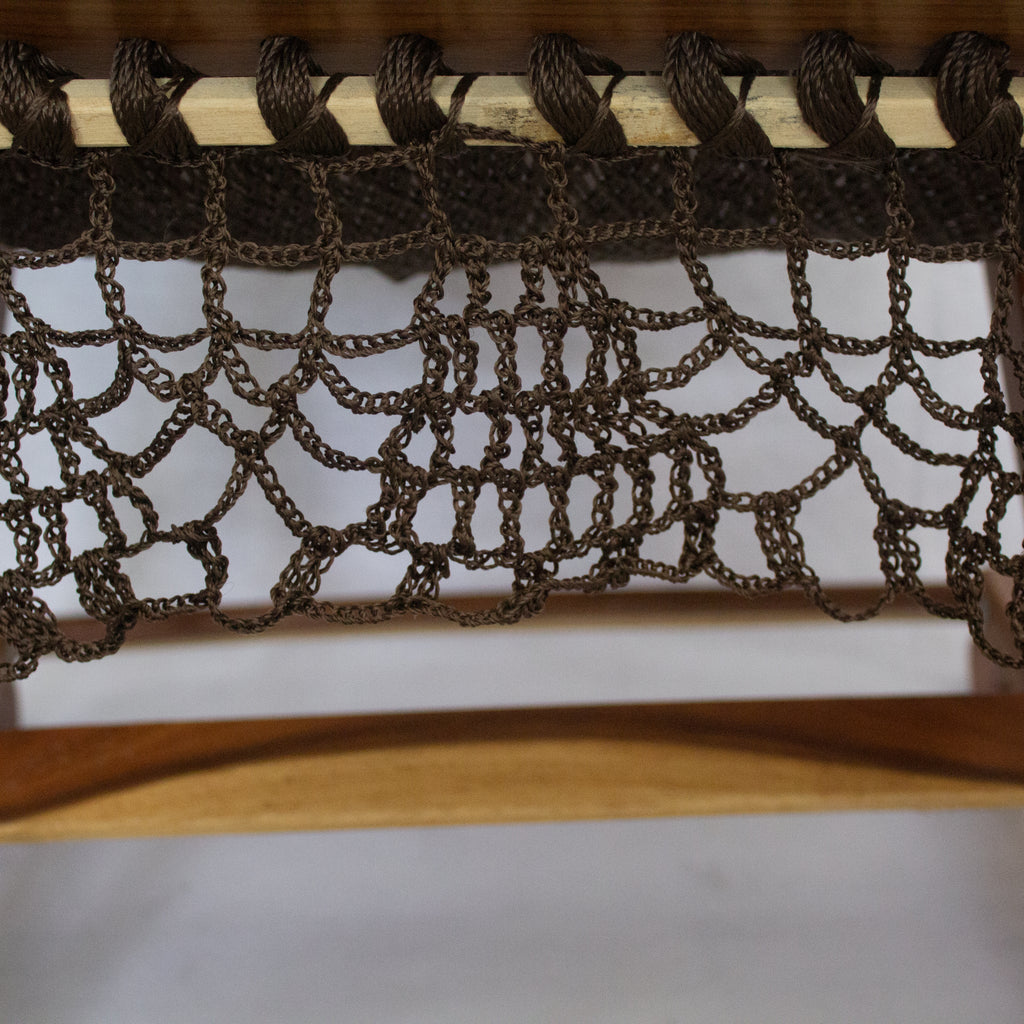 Silla Mecedora con Ganchillo Café