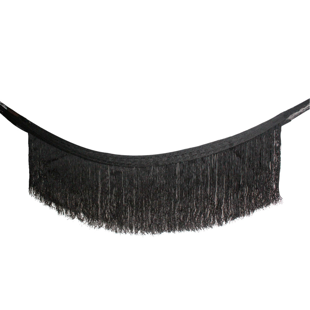 Hamaca Fashion con Flecos Negra Nylon Estándar