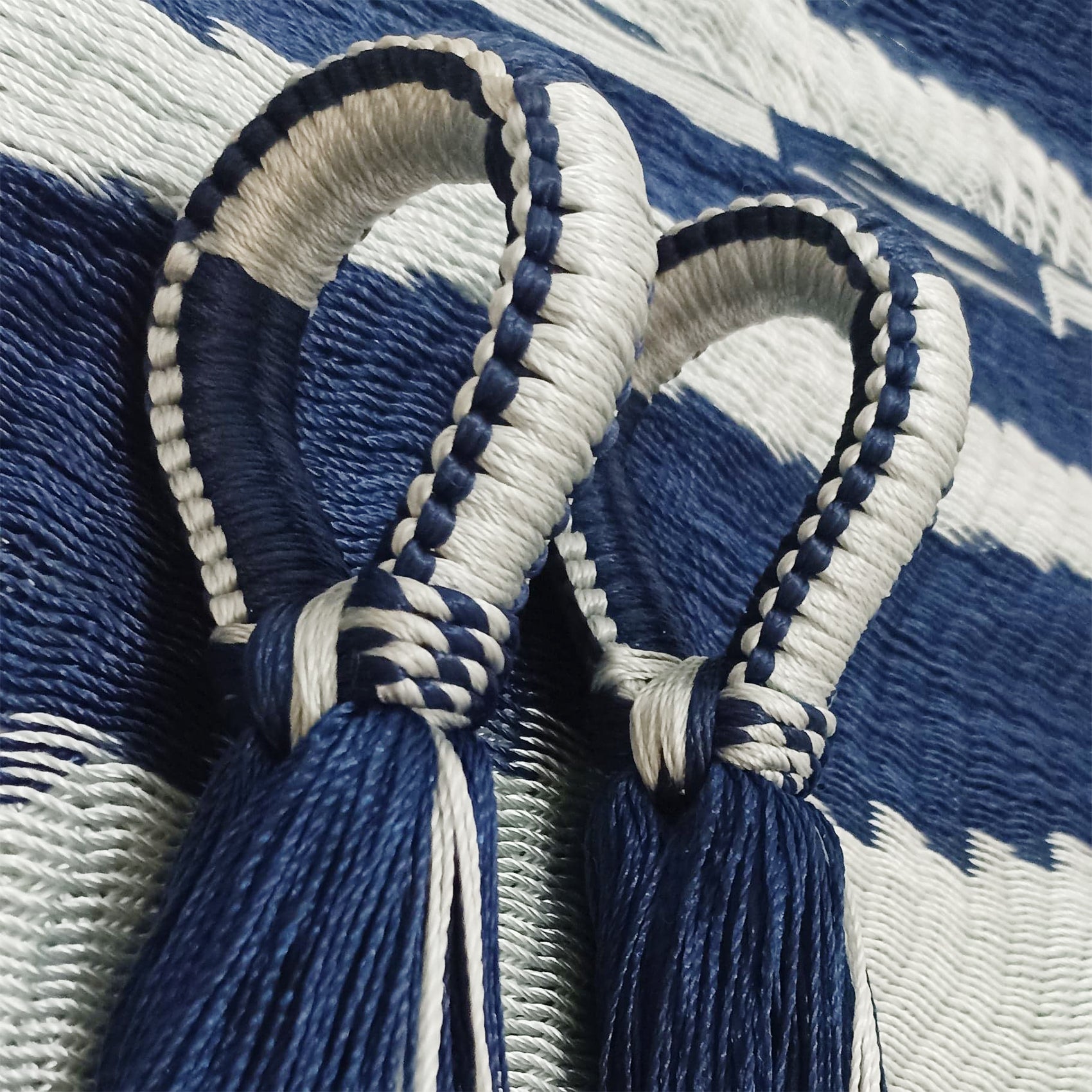 Hamaca Doble Tejido Nylon Azul-Plata